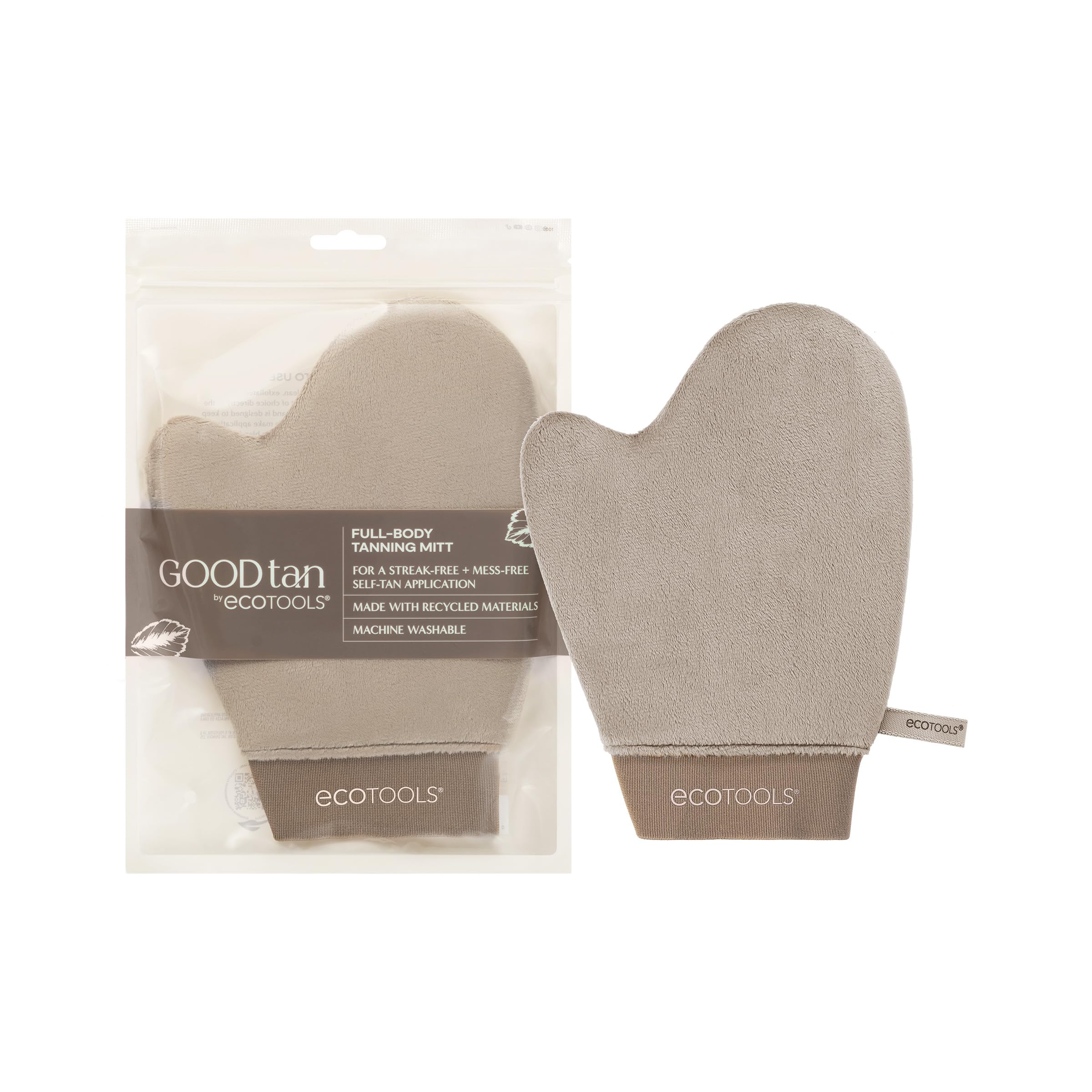 Ecotools Good Tan Full-Body Tanning Mitt, For Self-Tan Application, Use Self Tanning Mitt With Tanning Mousse, Lotions, & Tannin