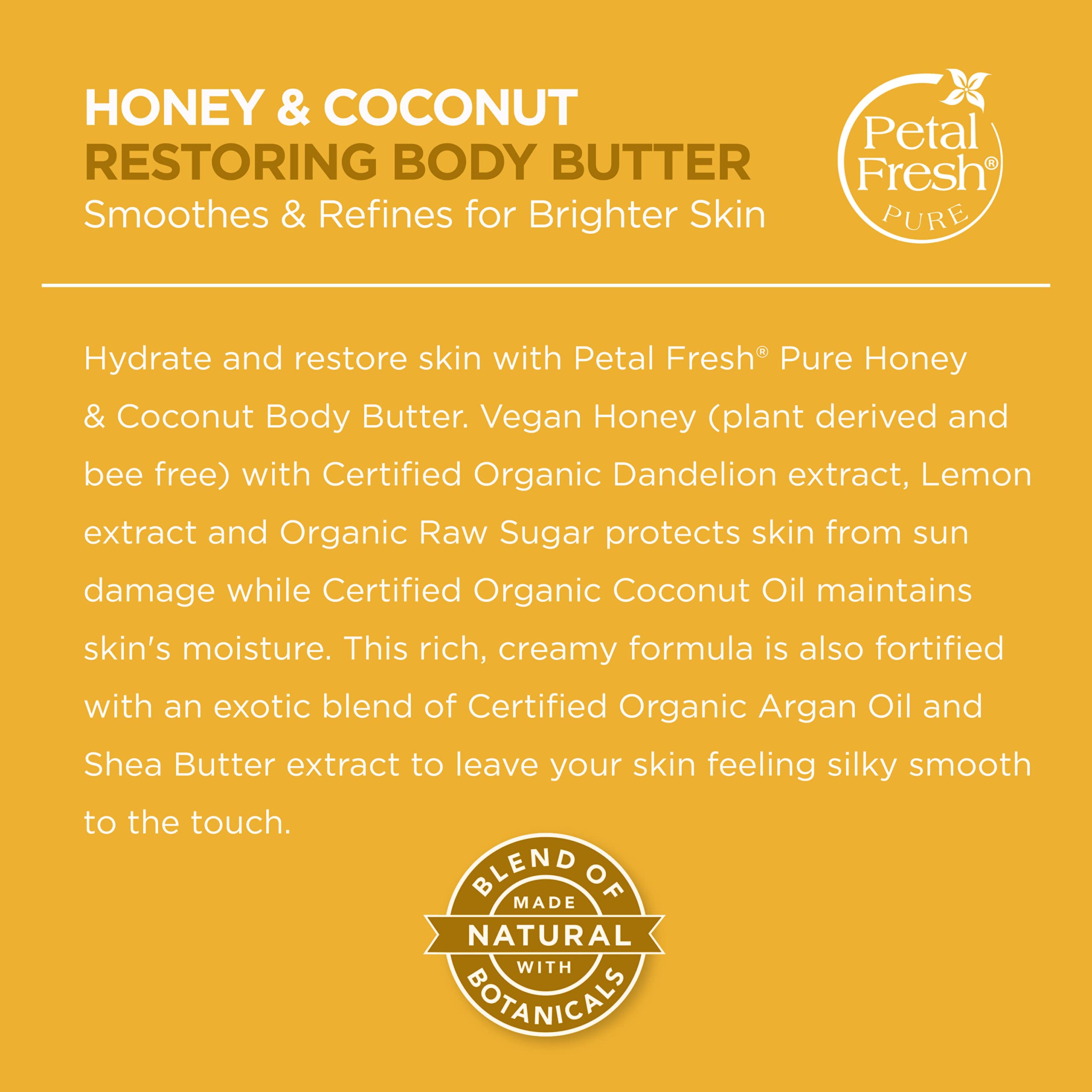 Petal Fresh Restoring Body Butter With Honey, Coconut Oil And Shea - Intense Hydration, Cruelty Free