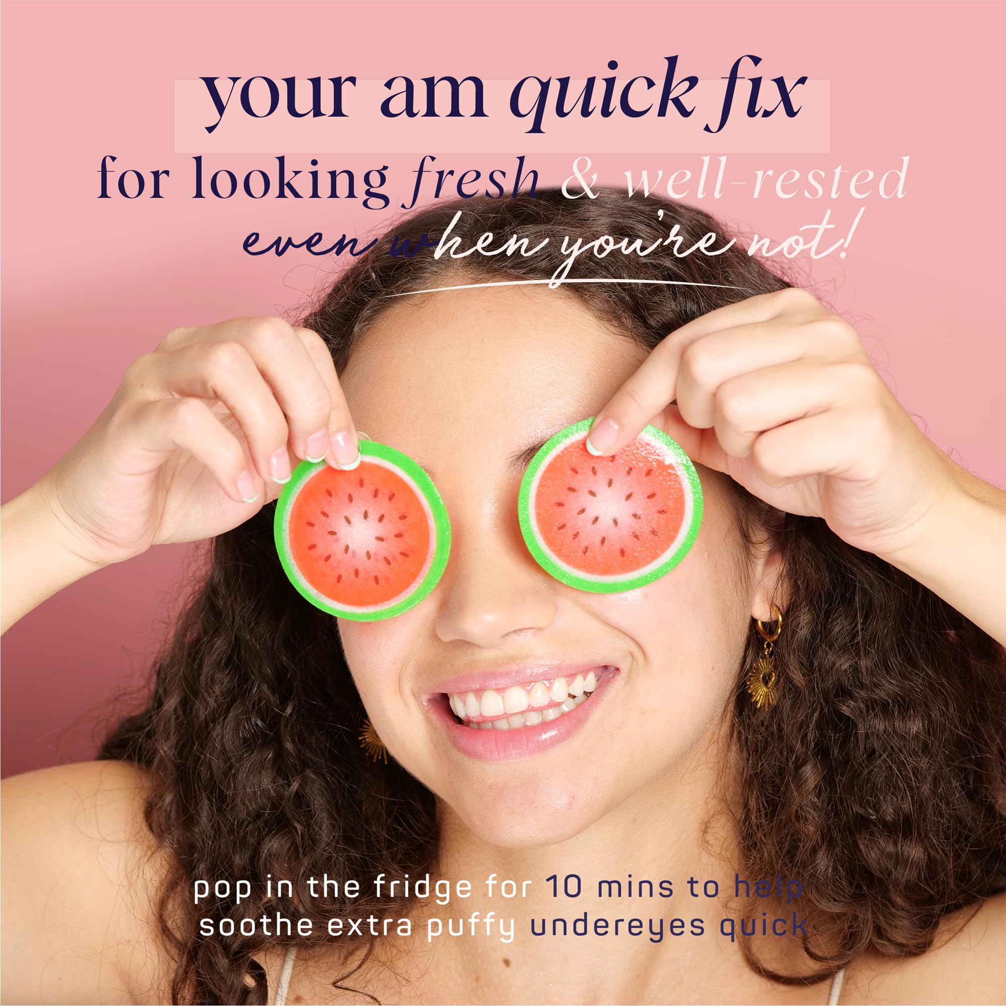 SpaLife Watermelon Cooling Eye Pads, 48 Hydrating Under Eye Patches for Puffiness, Dark Circles, and Tired Eyes, Infused with Hy