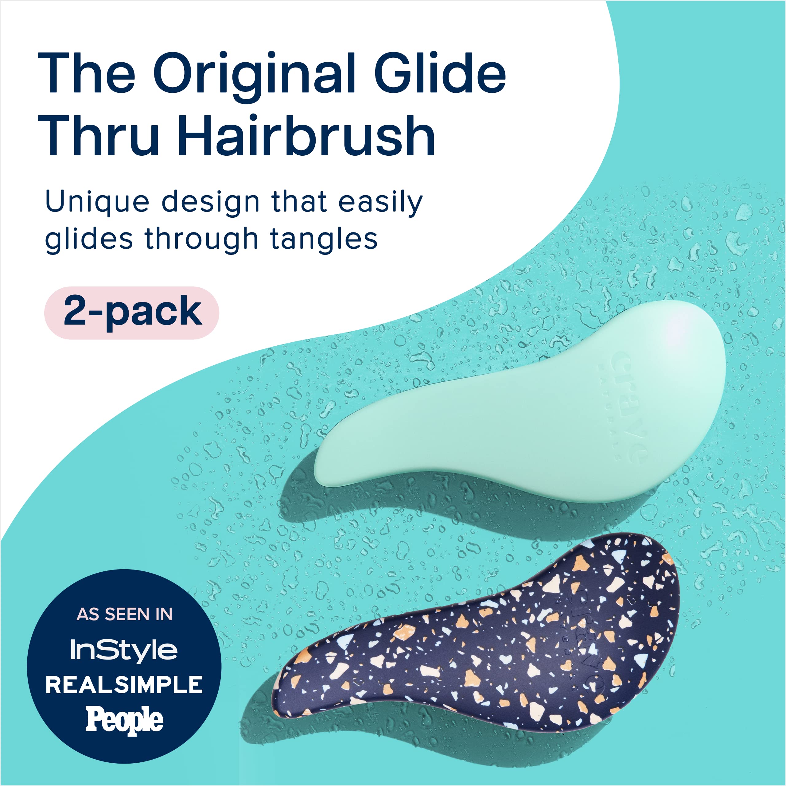 Crave Naturals Glide Thru Detangling Hair Brushes For Adults & Kids Hair - Detangler Hairbrush For Natural, Curly, Straight, Wet