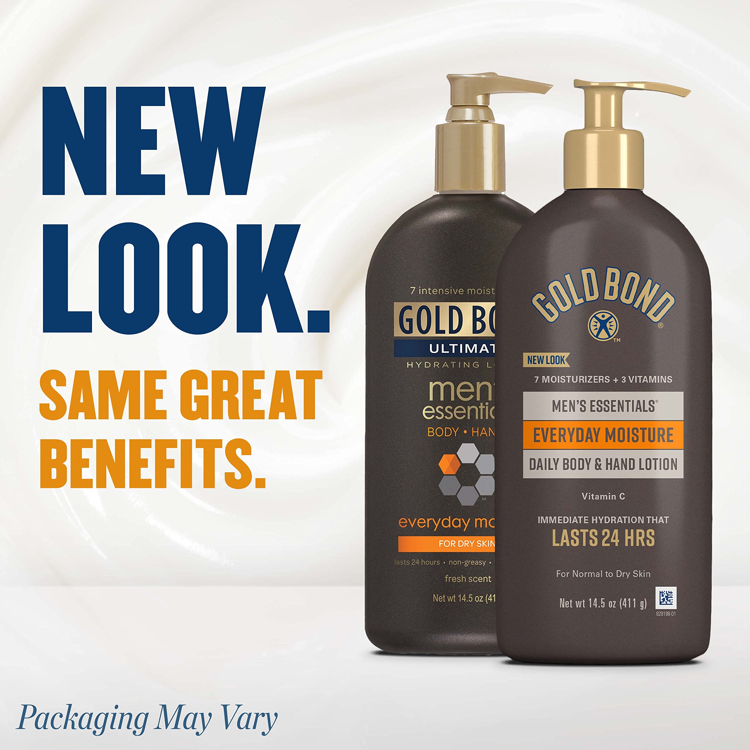 Gold Bond Men's Essentials Everyday Moisture Daily Body & Hand Lotion, 14.5 oz., With Vitamin C