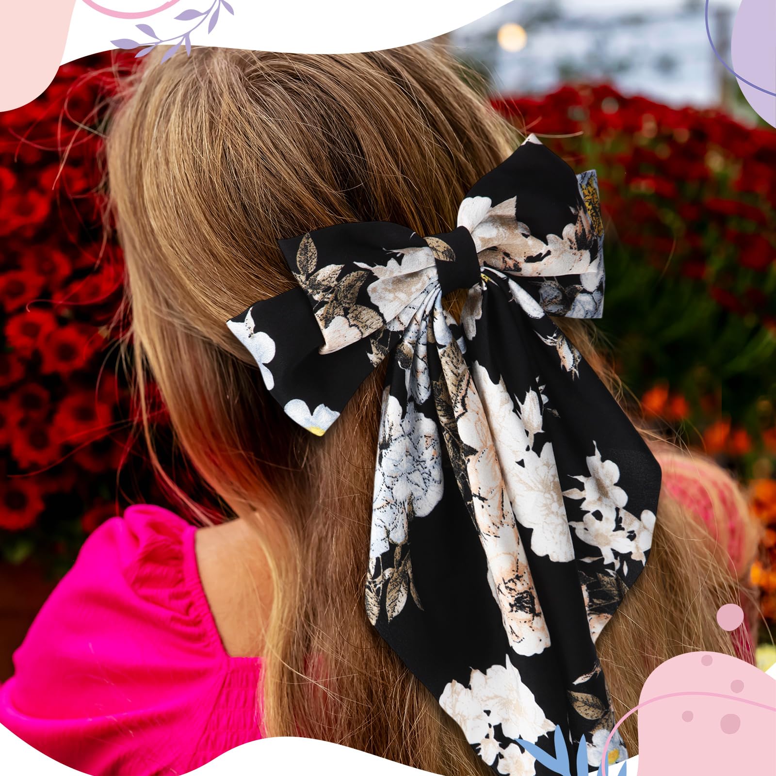 Mimorou 25 Pcs Satin Hair Bows Bulk Silky Big Hair Bows For Women Big Bow Hair Clips Large Hair Ribbons Oversized Long Tail Larg