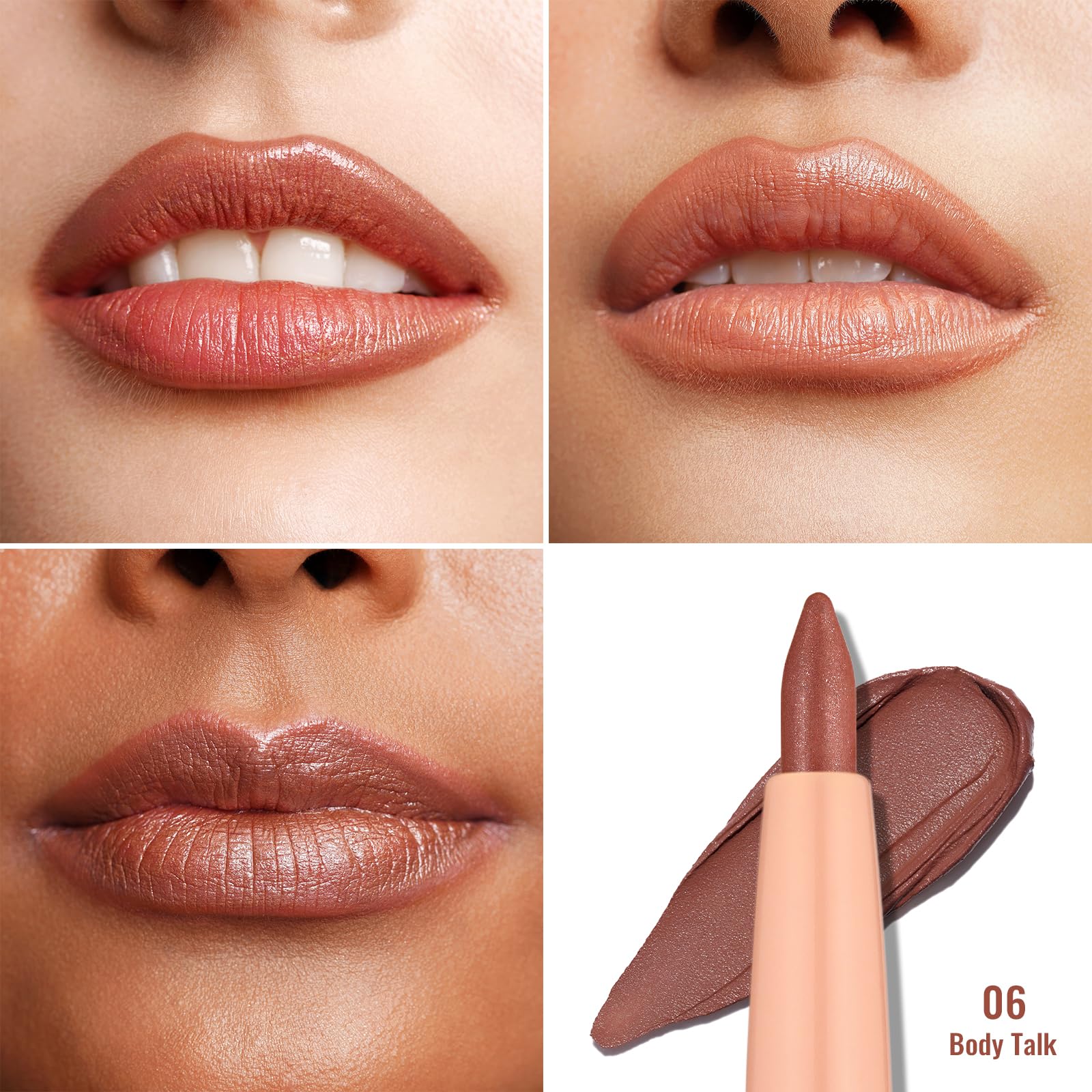 Oulac Brown Lip Liner Pencil, Waterproof Retractable Lipliner Crayon, Smooth, Long-Lasting And Waterproof Formula, Contour Your