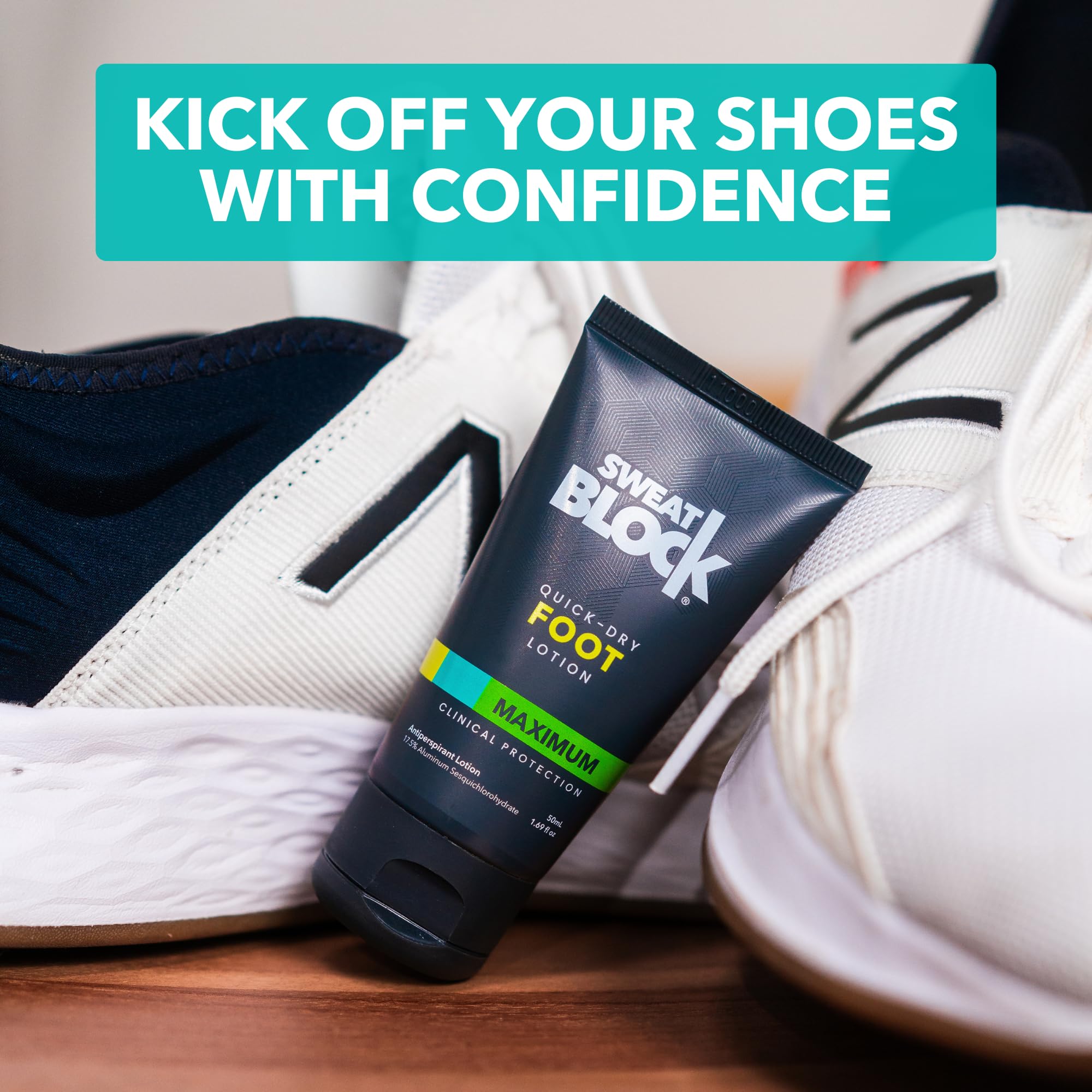Sweatblock Antiperspirant Foot Lotion For Men & Women - Quick-Dry Hyperhidrosis Aid To Stop Excessive Sweating - Reduce Foot Odo