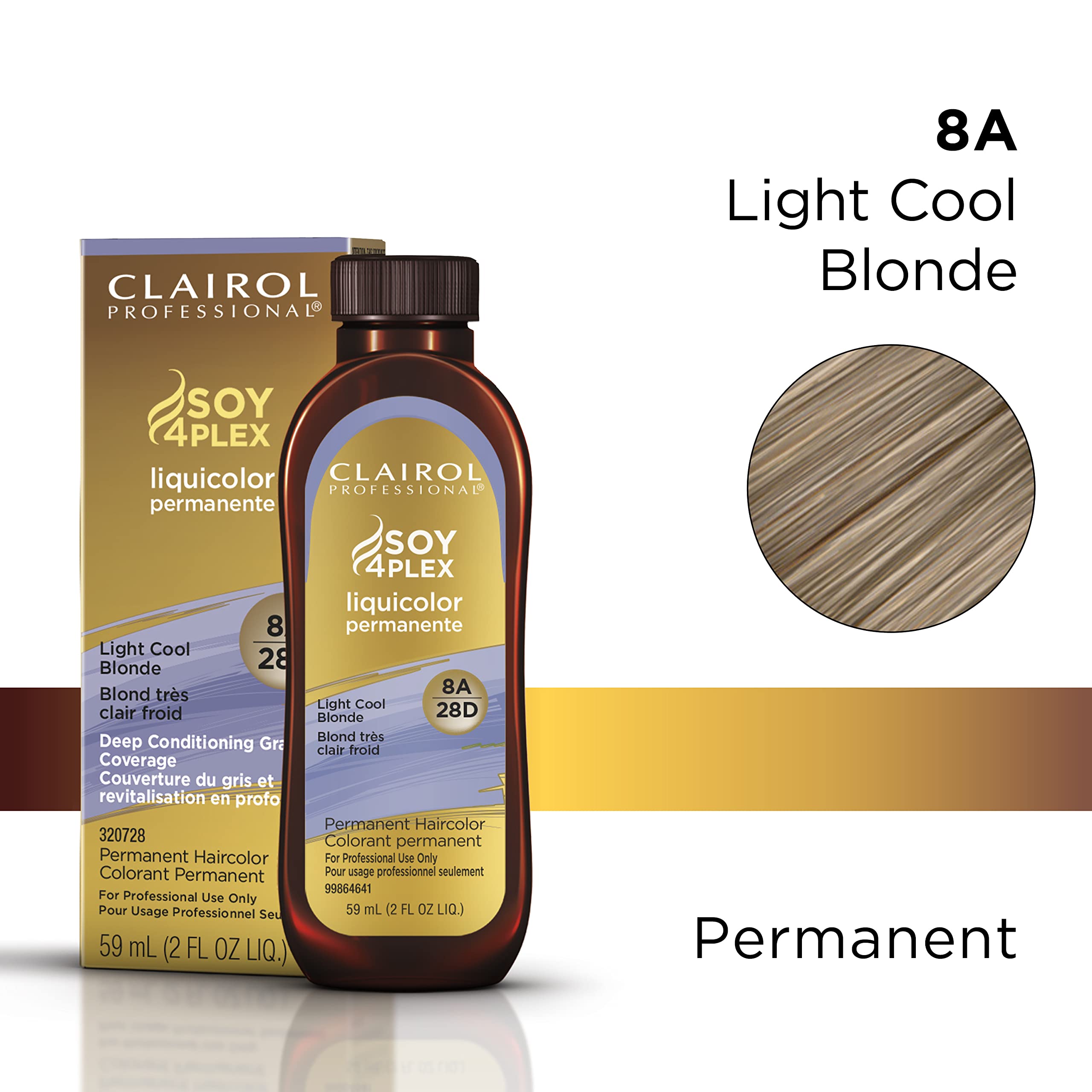Clairol Professional Permanent Liquicolor For Blonde Hair Color, 8A Light Cool Blonde, 2 Oz