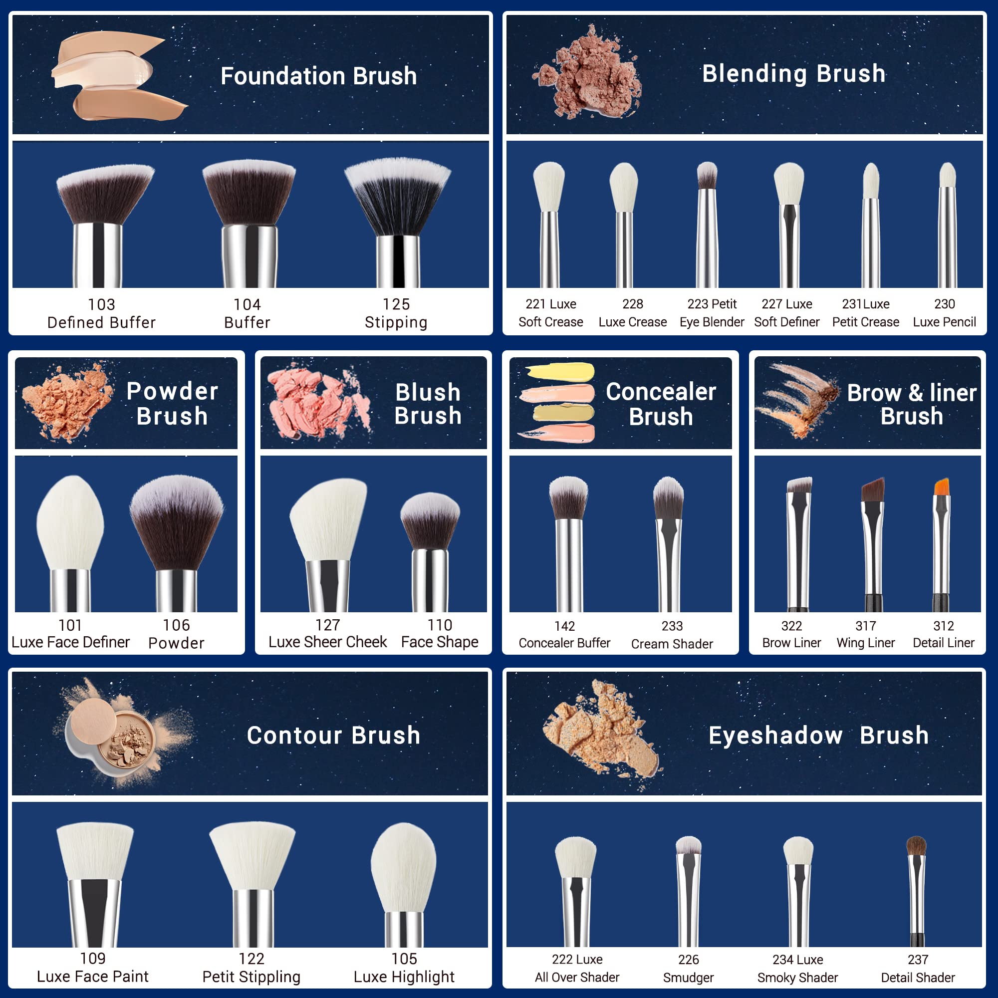 Jessup Brand 25pcs Professional Makeup Brush Set Beauty Cosmetic Foundation Powder Blusher Eyeshadow Blending Concealer Highligh
