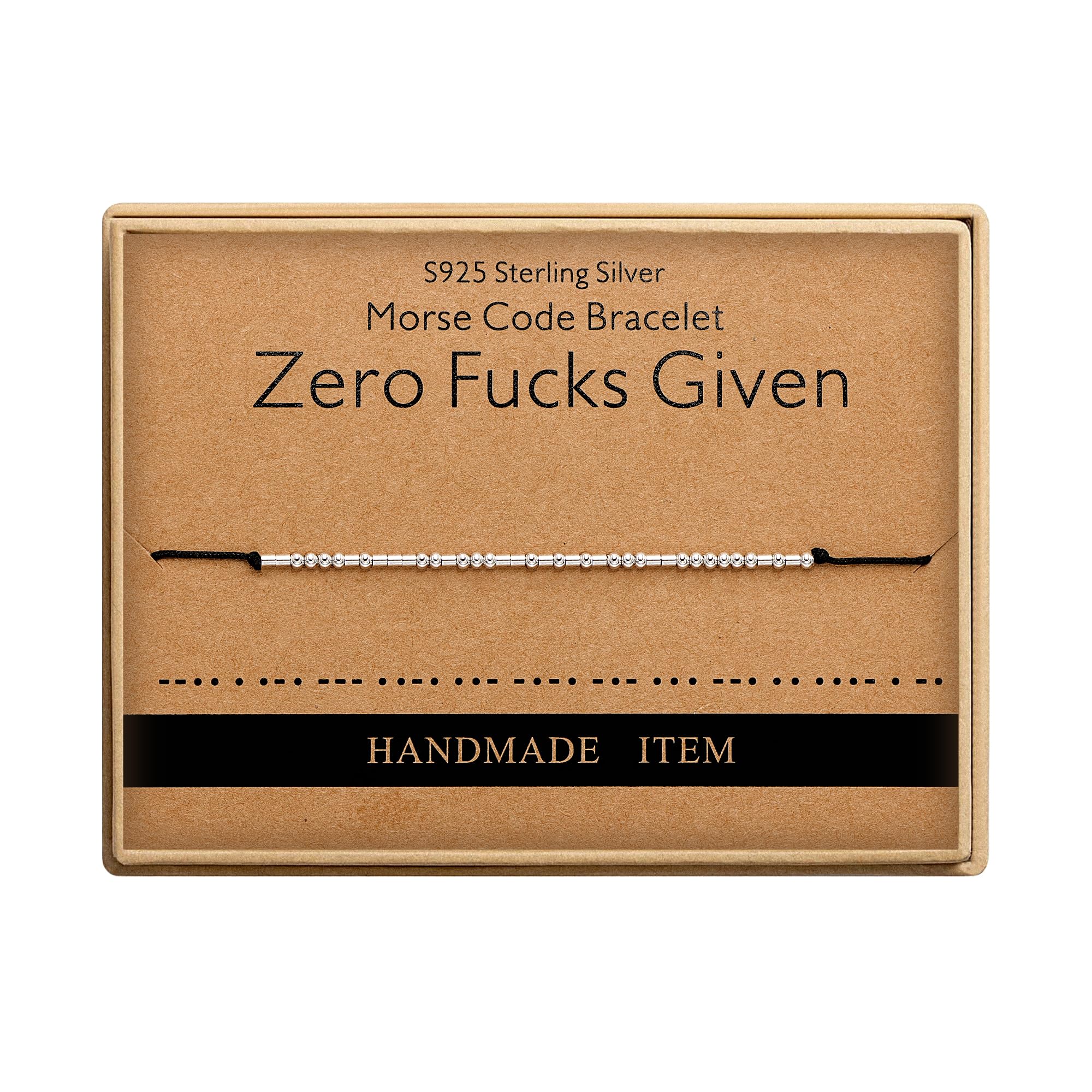 Funny Jewelry Gifts for Women Zero F**ks Given Bracelet for Best Friends Morse Code Bracelet for Women Inspirational Gift for Wo