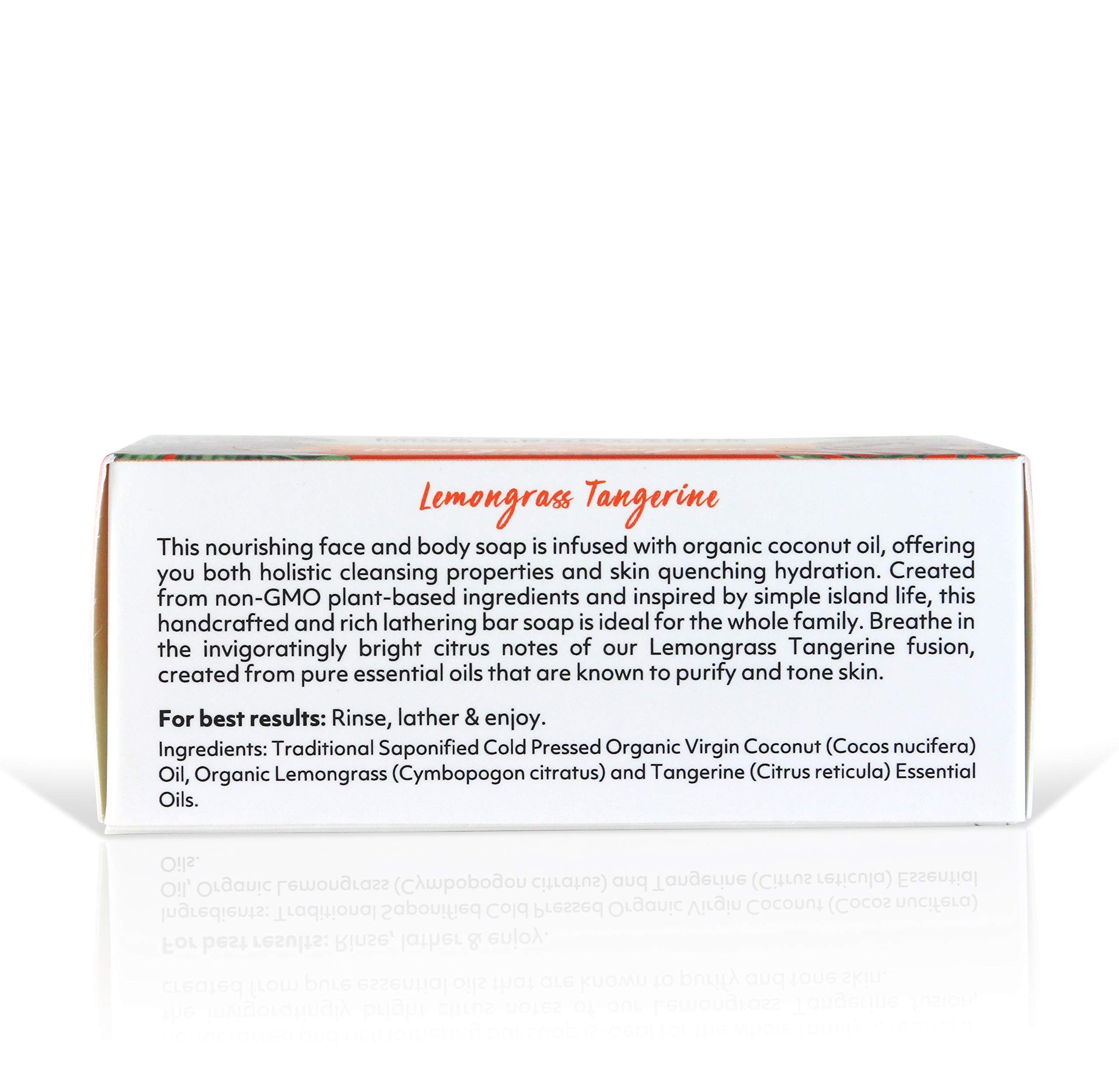 'Coco Fiji Soap Bar For Face And Body Infused With Organic Coconut Oil, Lemongrass Tangerine Essential Oil, Natural Soap For Mo