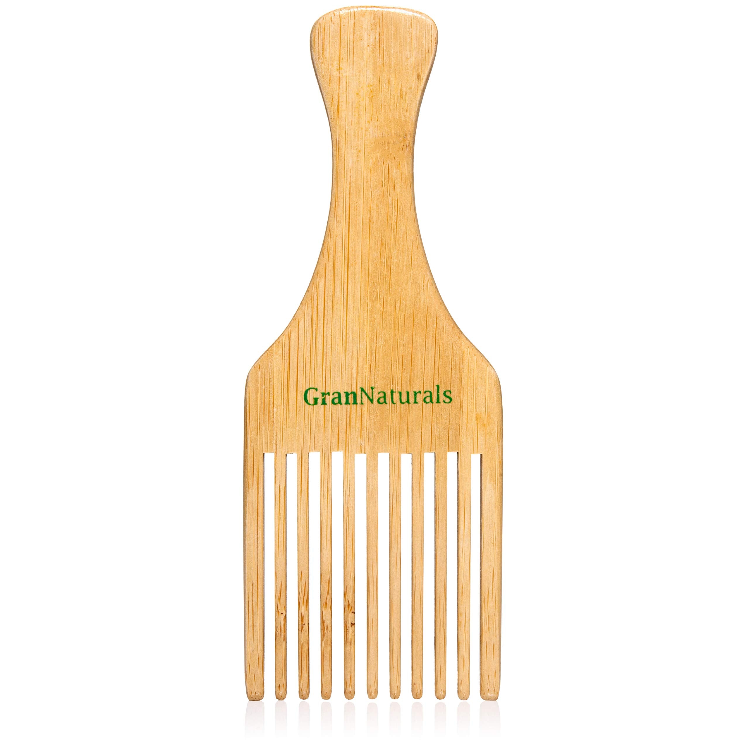Grannaturals Wooden Comb & Hair Pick - Natural Wood Volumizing & Styling Tool For Thick, Coarse, Curly Hair - Non-Static Comb Fo