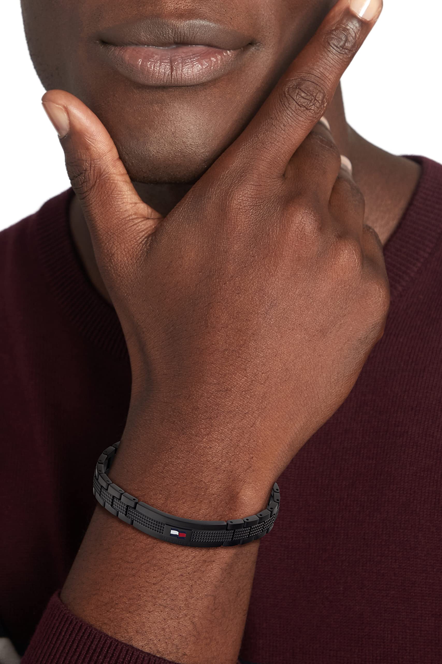 Tommy Hilfiger 2790420 Men's Jewelry Ionic Plated Black Steel Link Bracelet Color: Black