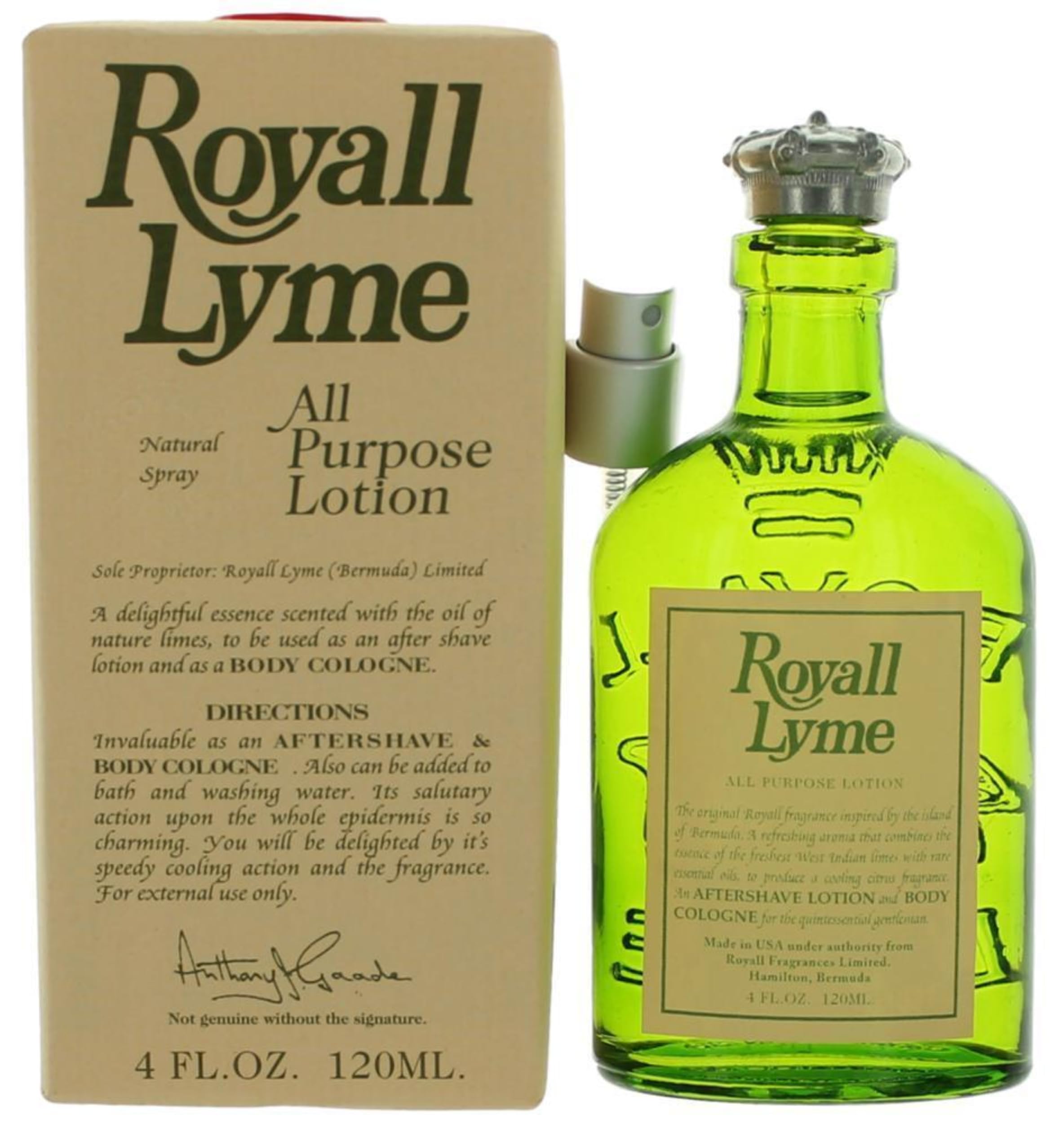 Royall Lyme By Royall Fragrances, 4 Oz All Purpose Lotion Spray For Men