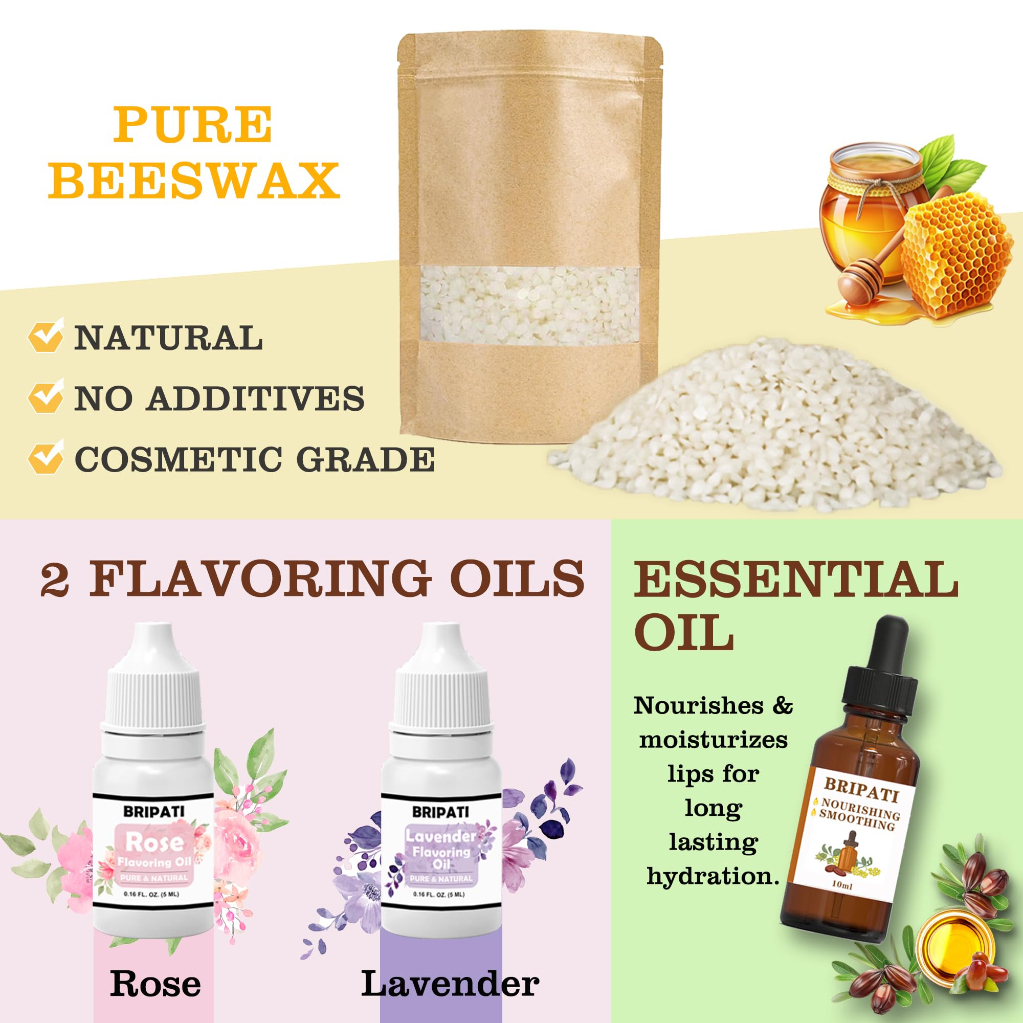 Bripati Diy Lip Balm Making Kit, Lip Balm Kit For Adults Lip Gloss Kit To Make Your Own Lip Balm With Natural Beeswax, Lip Base
