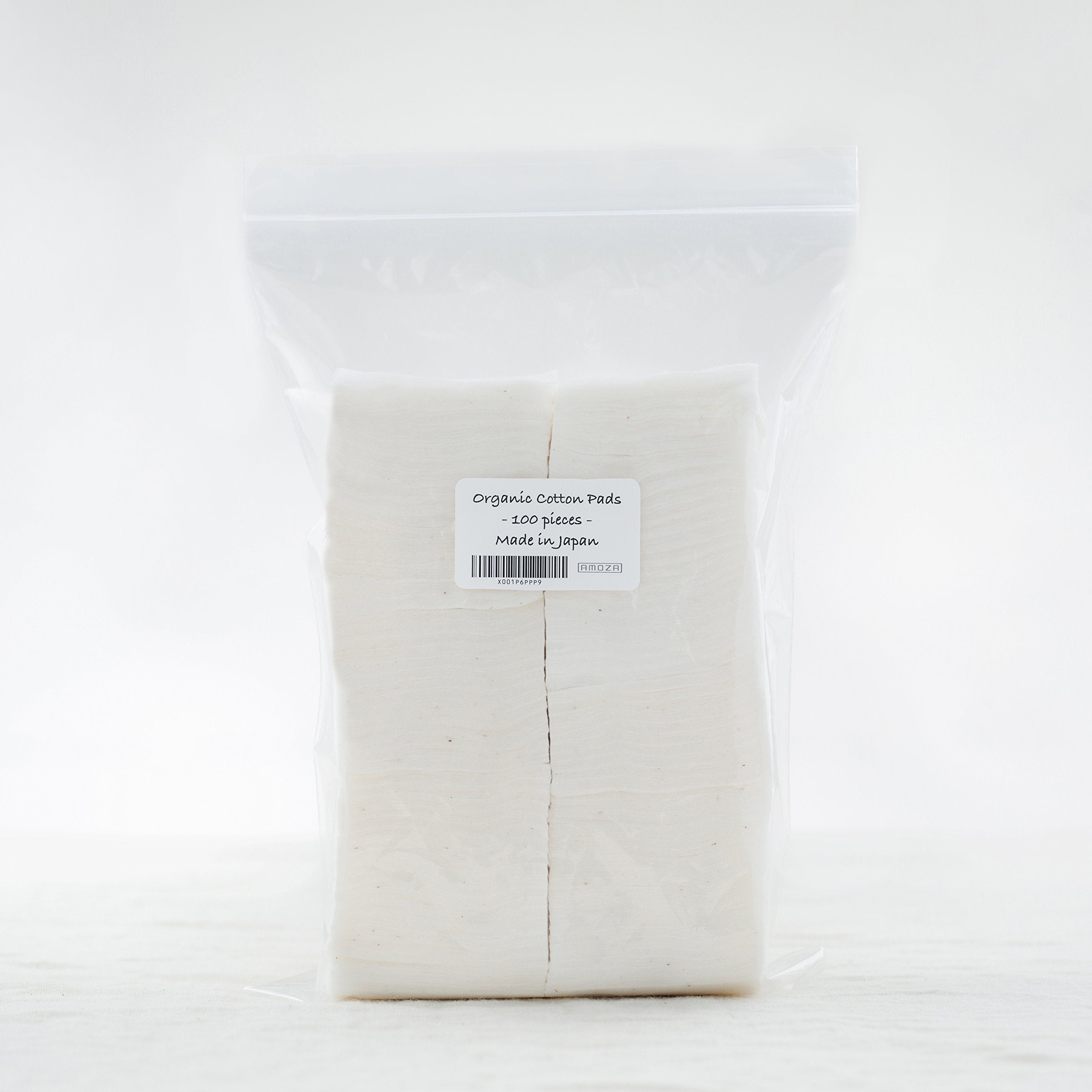 Japanese Organic Cotton Pads 100 Pieces 100% Organic Unbleached [Made In Japan] (4 Packs)