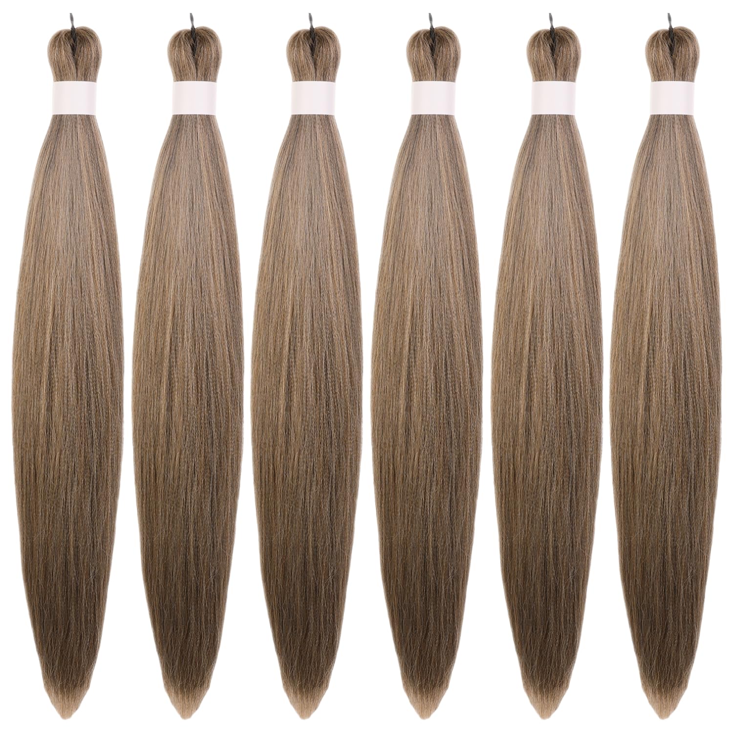 Ash Honey Brown Braiding Hair Pre stretched Hypoallergenic ez braid Pre stretched Braiding Hair Extensions for Knotless Braids S
