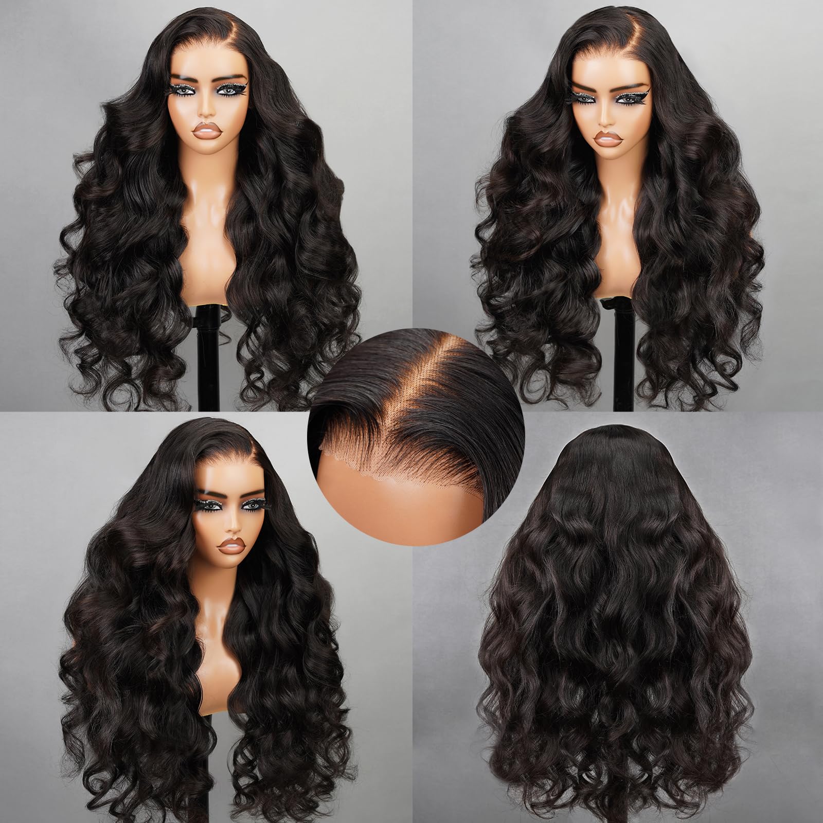 SUPERLOOK 6x5 Wear and Go Glueless Wigs Human Hair Pre Cut Lace 220% Density Body Wave Lace Front Wig Human Hair 12A Body Wave W