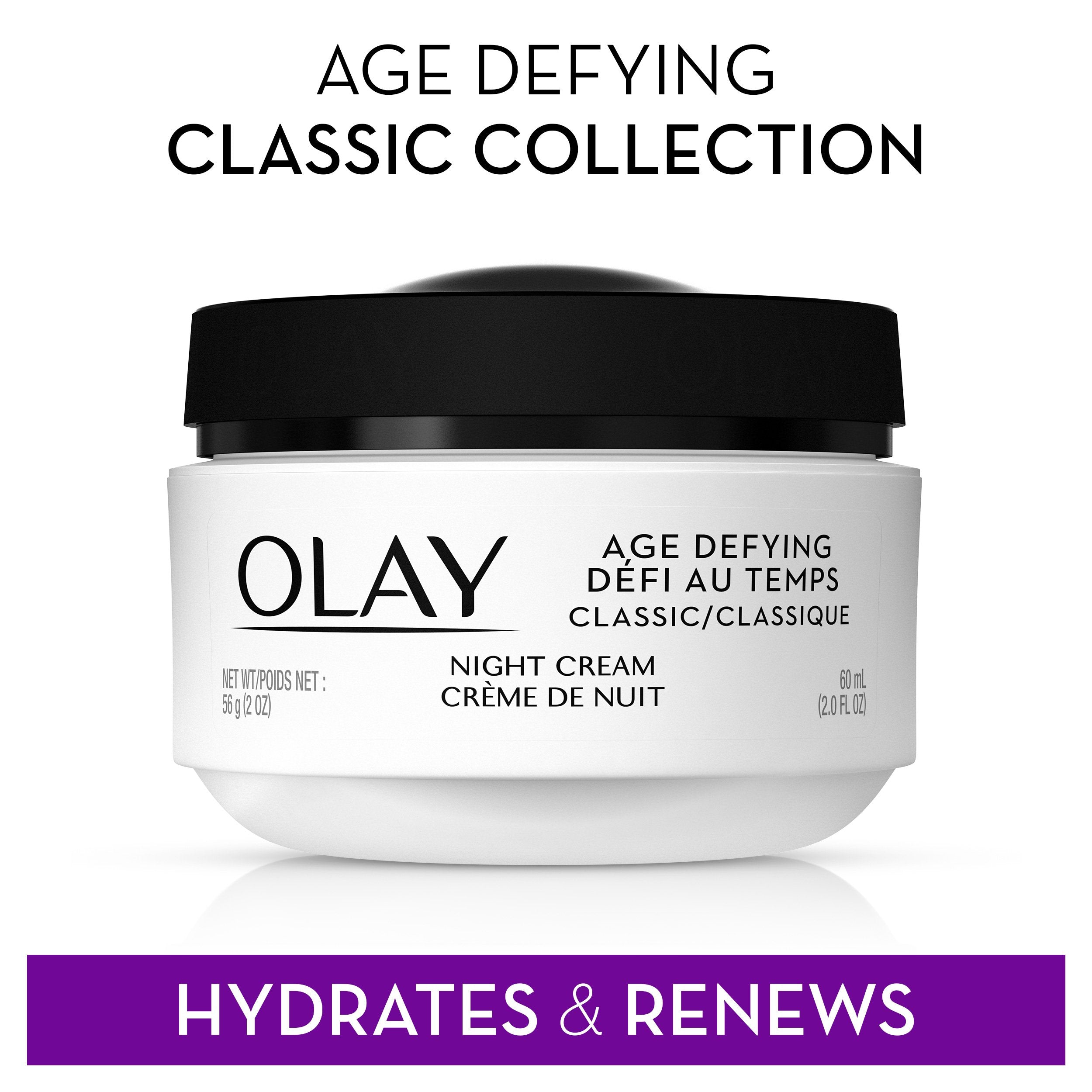 Night Cream With By Olay, Age Defying Classic Moisturizer With Vitamin E, Pack Of 3