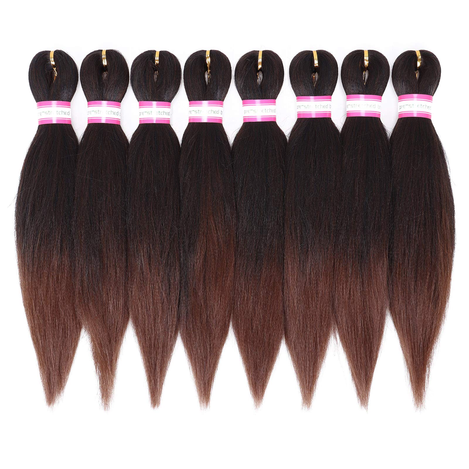 Pre Stretched Braiding Hair 12 Inch 8 Packs Ombre Short Braiding Hair Crochet Braids Natural Easy Braid Hot Water Setting Profes