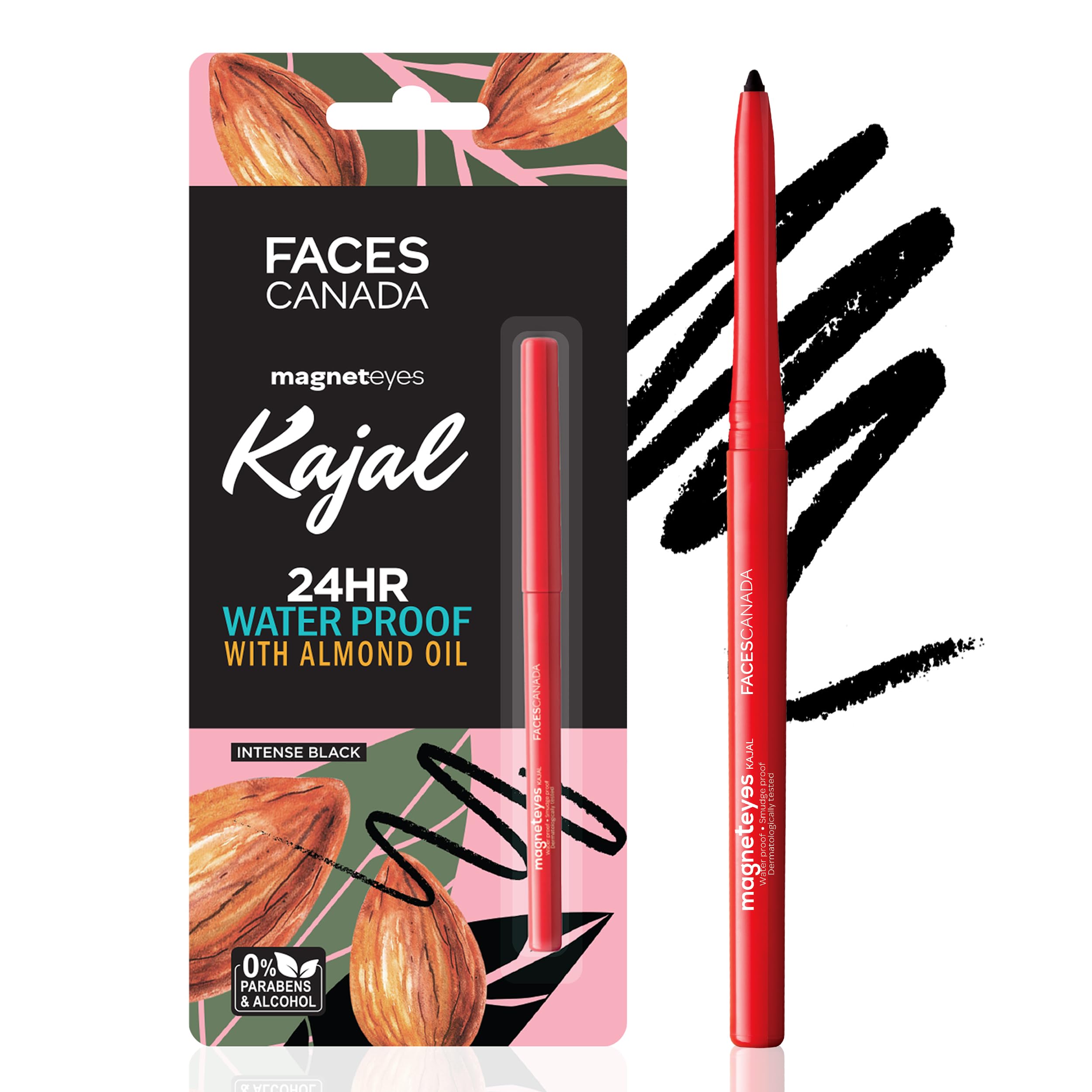 Facescanada Magneteyes Kajal - Black, 0.35G | 24 Hr Long Stay | One Stroke Smooth Glide | Waterproof, Smudgeproof & Fadeproof |