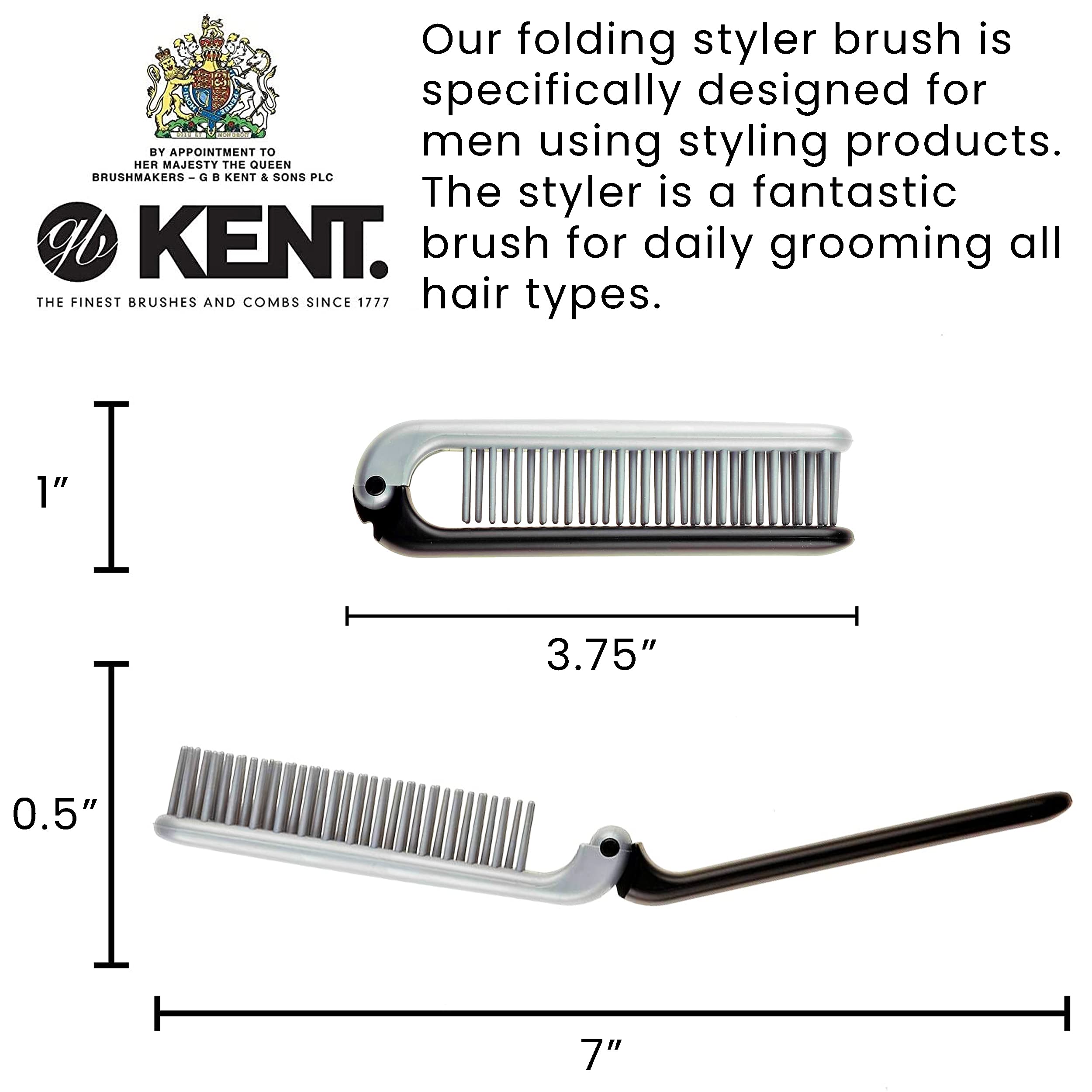 Kent Kfm4 Anti Static Hair Brush Styling Brush Folding Brush Small Hair Brush For Men Daily Grooming Using Mens Styling Products