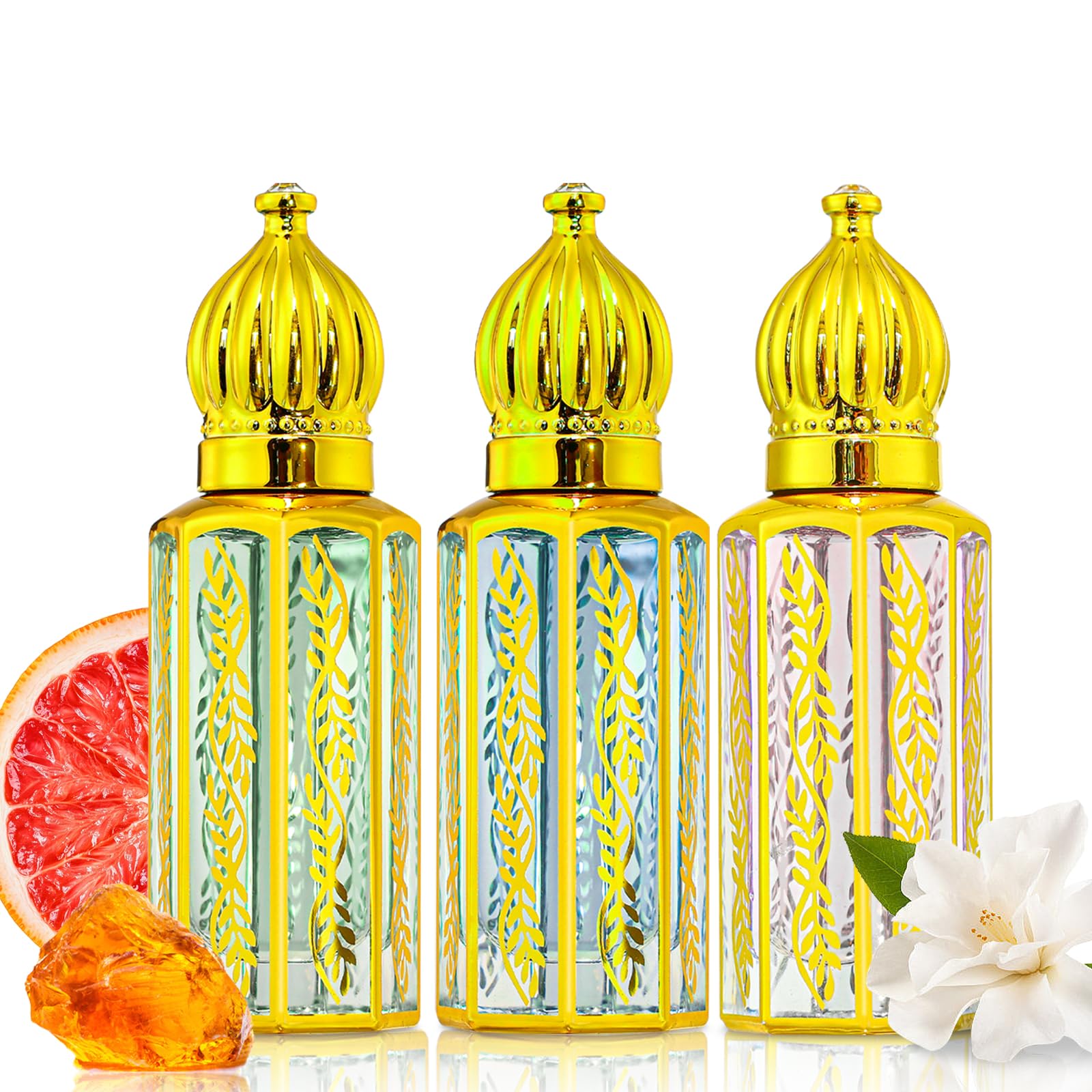 Tuteshow Arabic Perfume for Women, Floral & Fruity Arab Perfume Oil Roll On, Long Lasting Charming Fragrance, 0.4 fl. oz