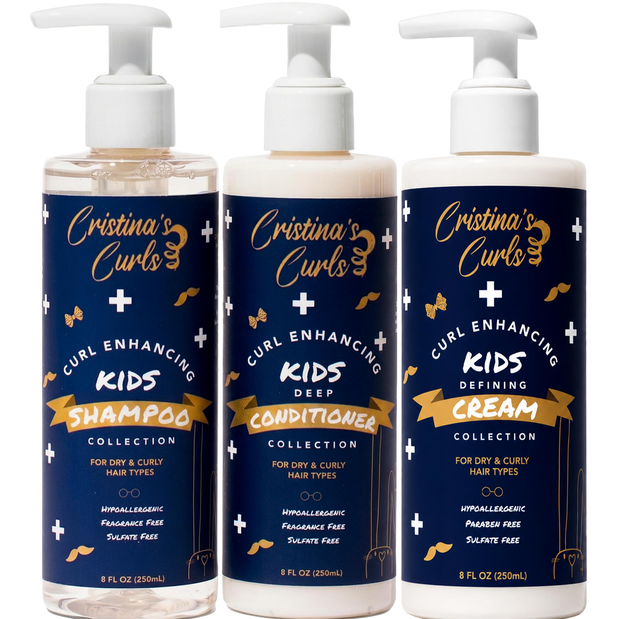 Cristinas Curls Curl Starter Set For Kids  Shampoo, Deep Conditioner And Cream