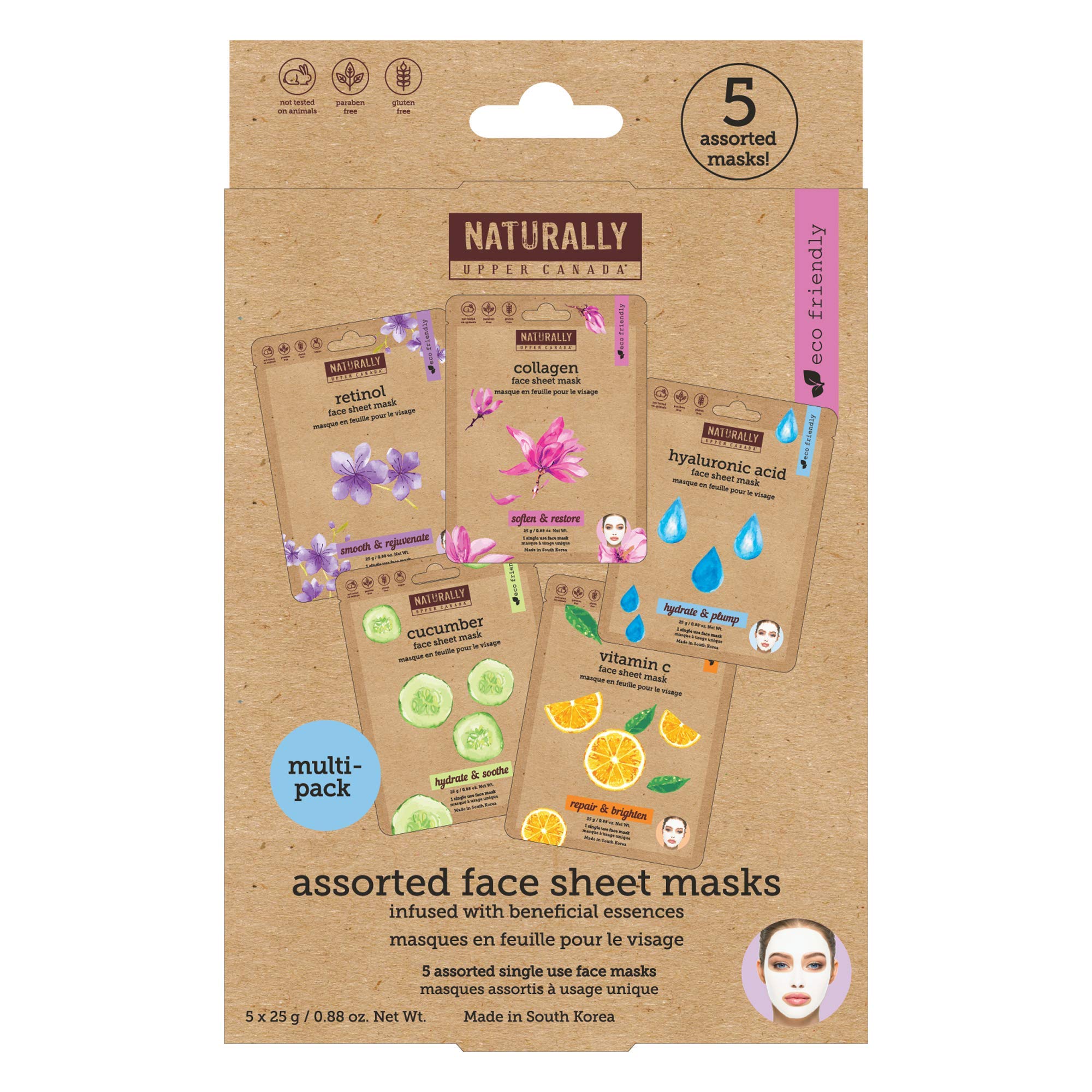 Naturally 30 Variety Pack Infused For Face 5 Sheet Masks, 1 Count
