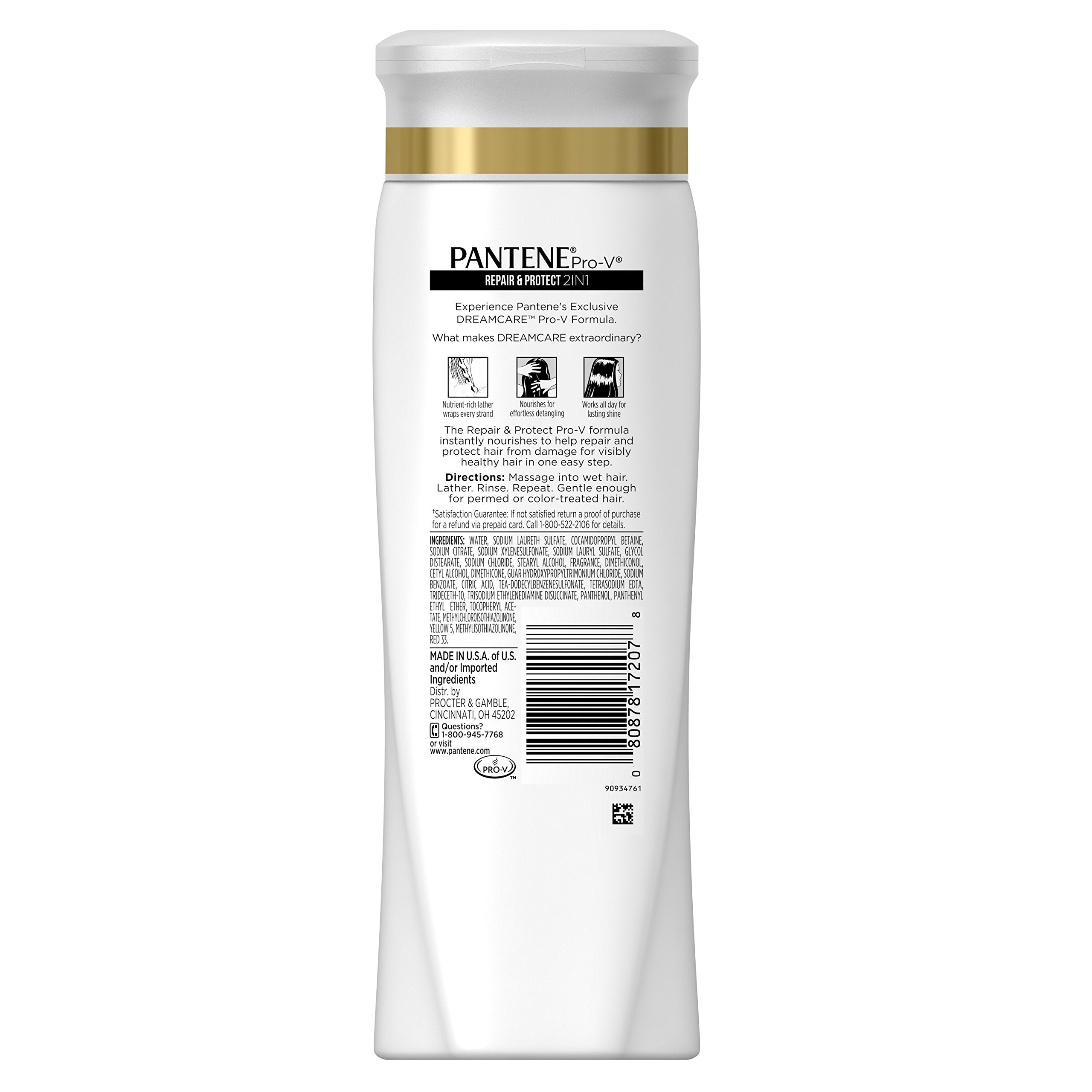 Pantene Pro-V 2 in 1 Shampoo & Conditioner, Repair & Protect with Keratin, 12.6 Ounce