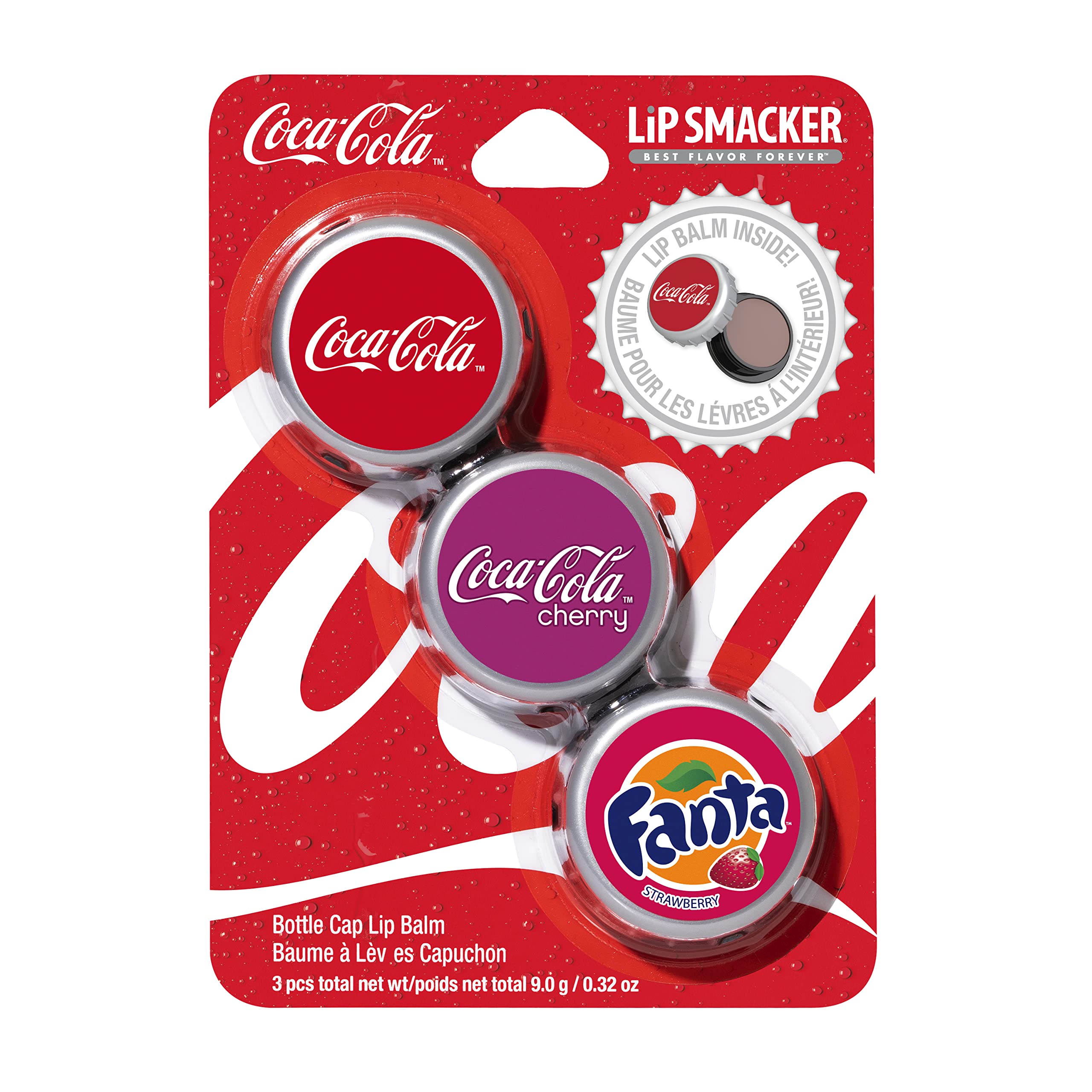 Lip Smacker Coca Cola Collection, Lip Balm Made For Kids - Coke Bottle Caps, Trio