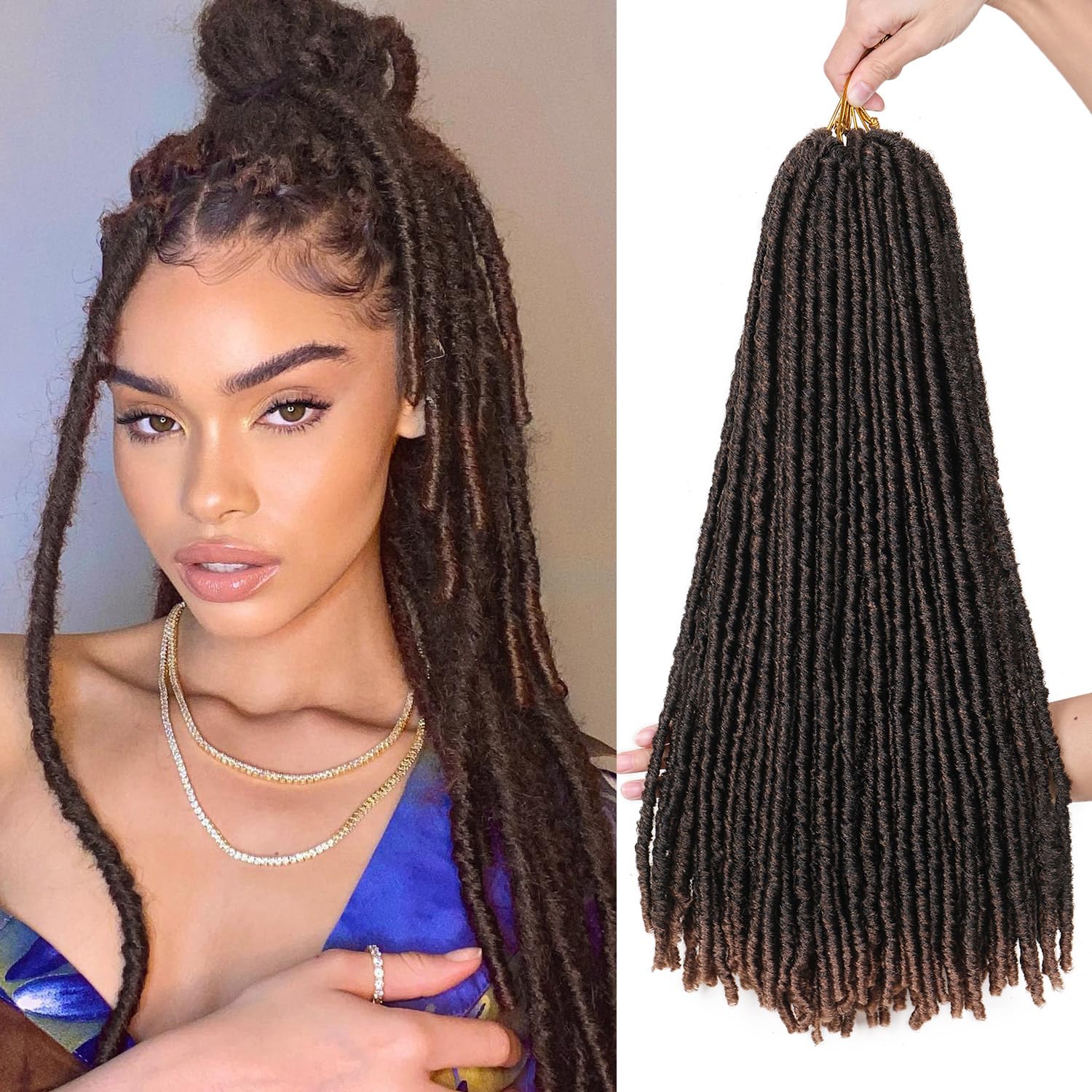 WIGNEE Faux Locs Crochet Hair 18 Inch Soft Locs Crochet Hair Pre Looped Crochet Locs for Black Women Dreadlock Crochet Hair Exte