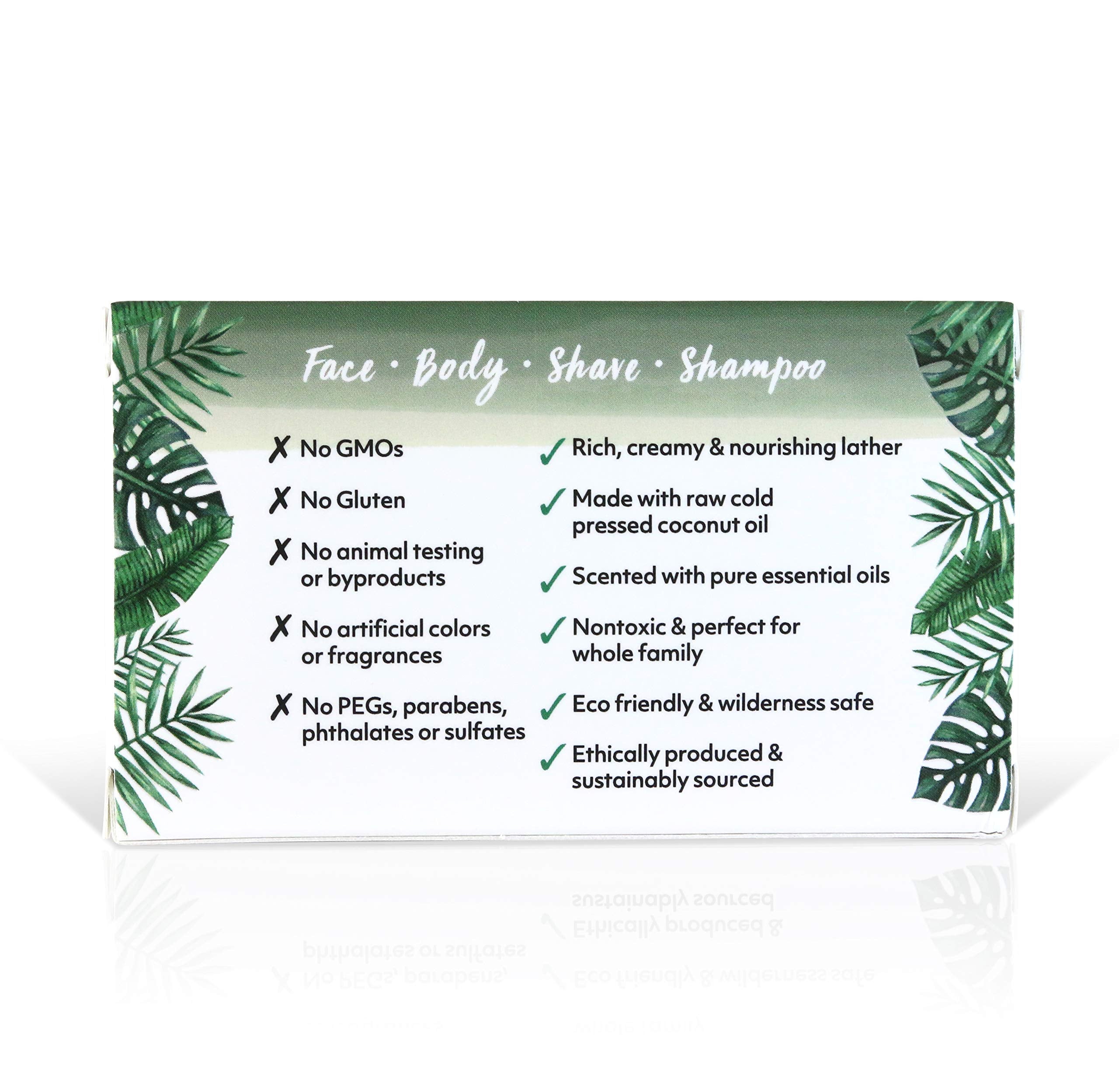 Coco Fiji Soap Bar For Face And Body Infused With Organic Coconut Oil, Tea Tree Spearmint, Essential Oil, Natural Soap For Moist