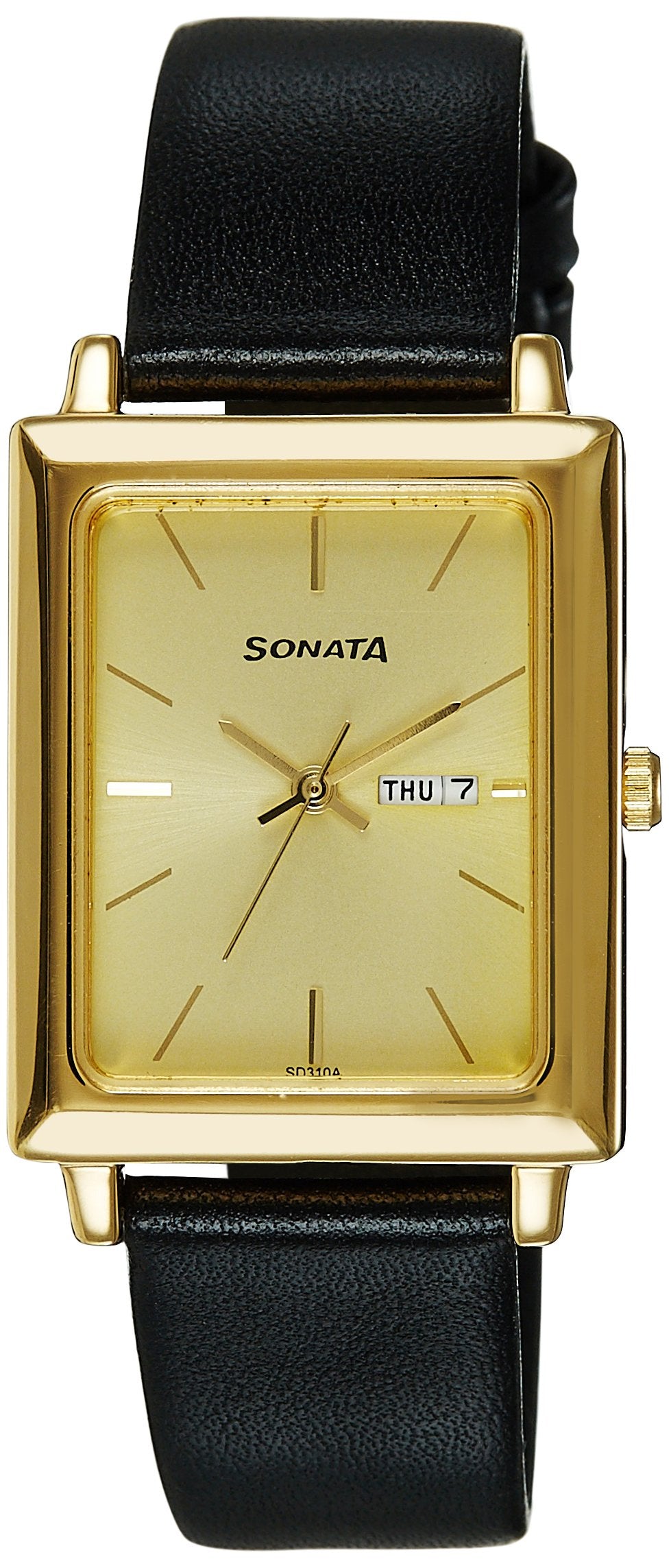 Sonata Analog Gold Dial MenS Watch - 7078Yl04