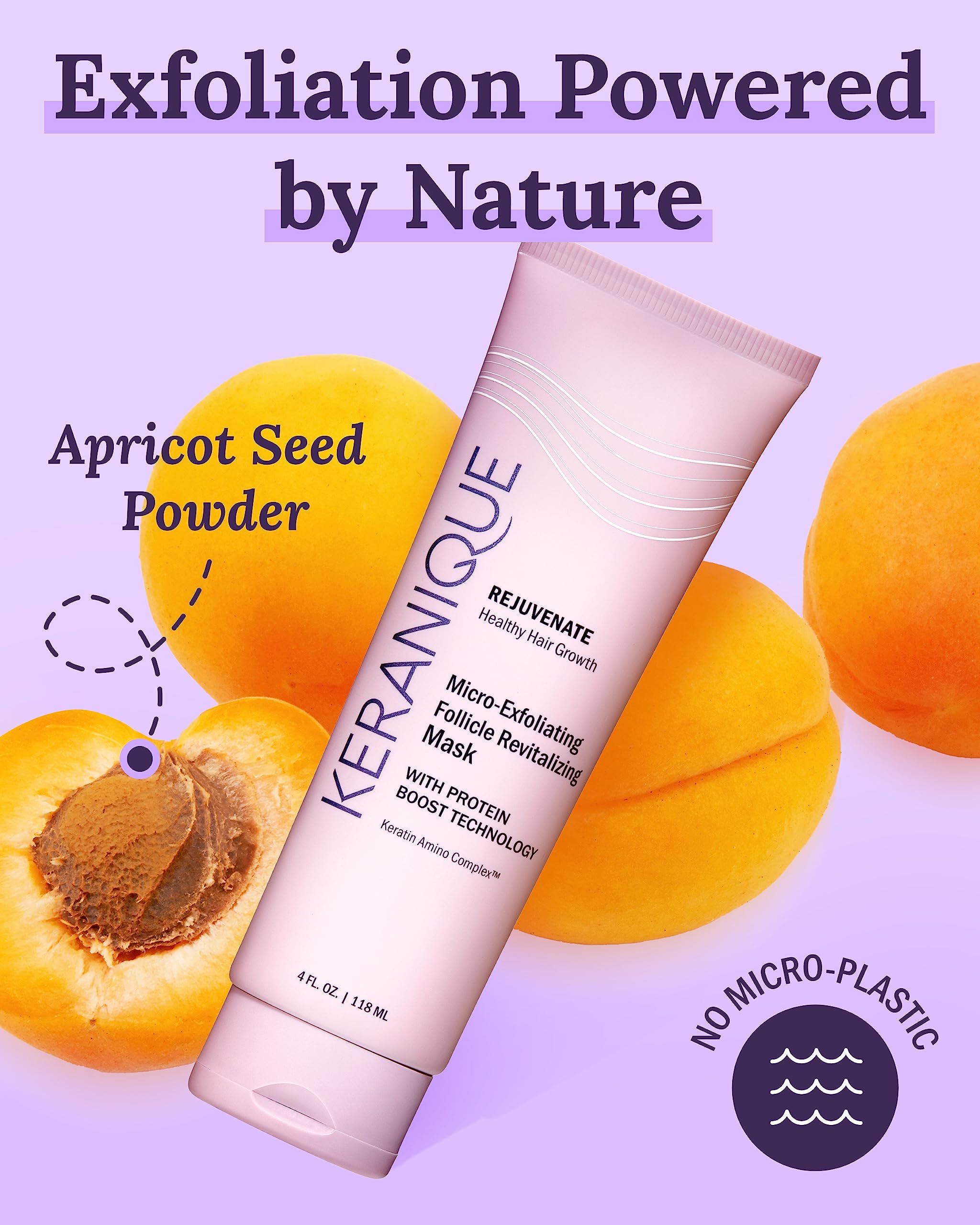 Micro Exfoliating Mask for Scalp & Hair - Keranique Clarifying Scalp Scrub for Women - Cleansing & Moisturizing Scalp Detox Cond