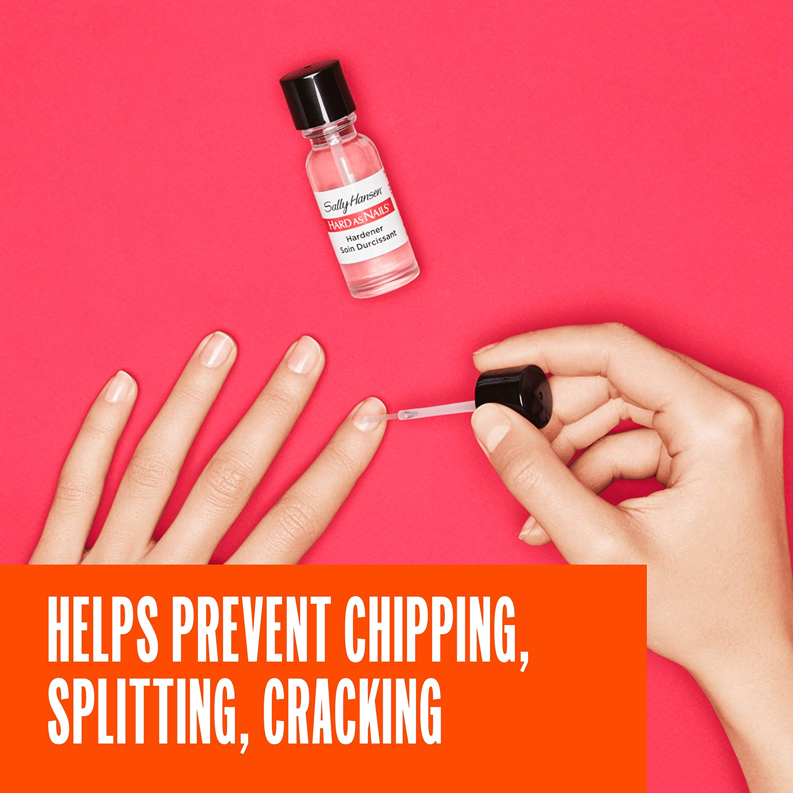 Sally Hansen Hard As Nails Nail Hardener, Clear, Strengthener, 1 Count, 0.45 Oz , Nail Strengthener, Nail Strengthening Polish