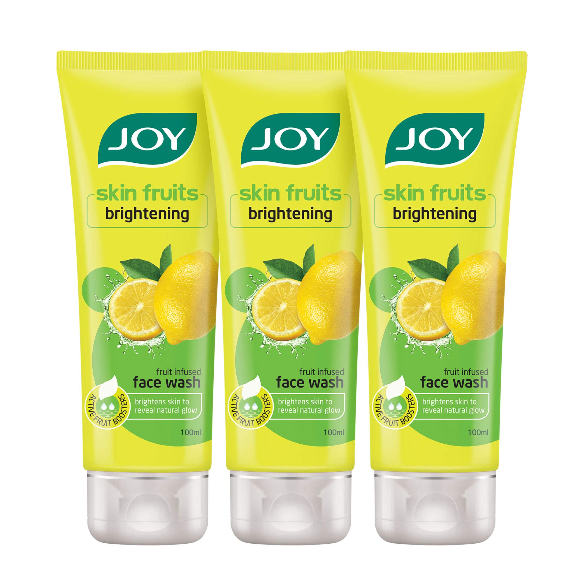 Joy Skin Fruits Lemon Brightening Face Wash, Oil Clear And Fruit Infused With Lemon Extracts & Active Fruit Boosters, Lemon Face