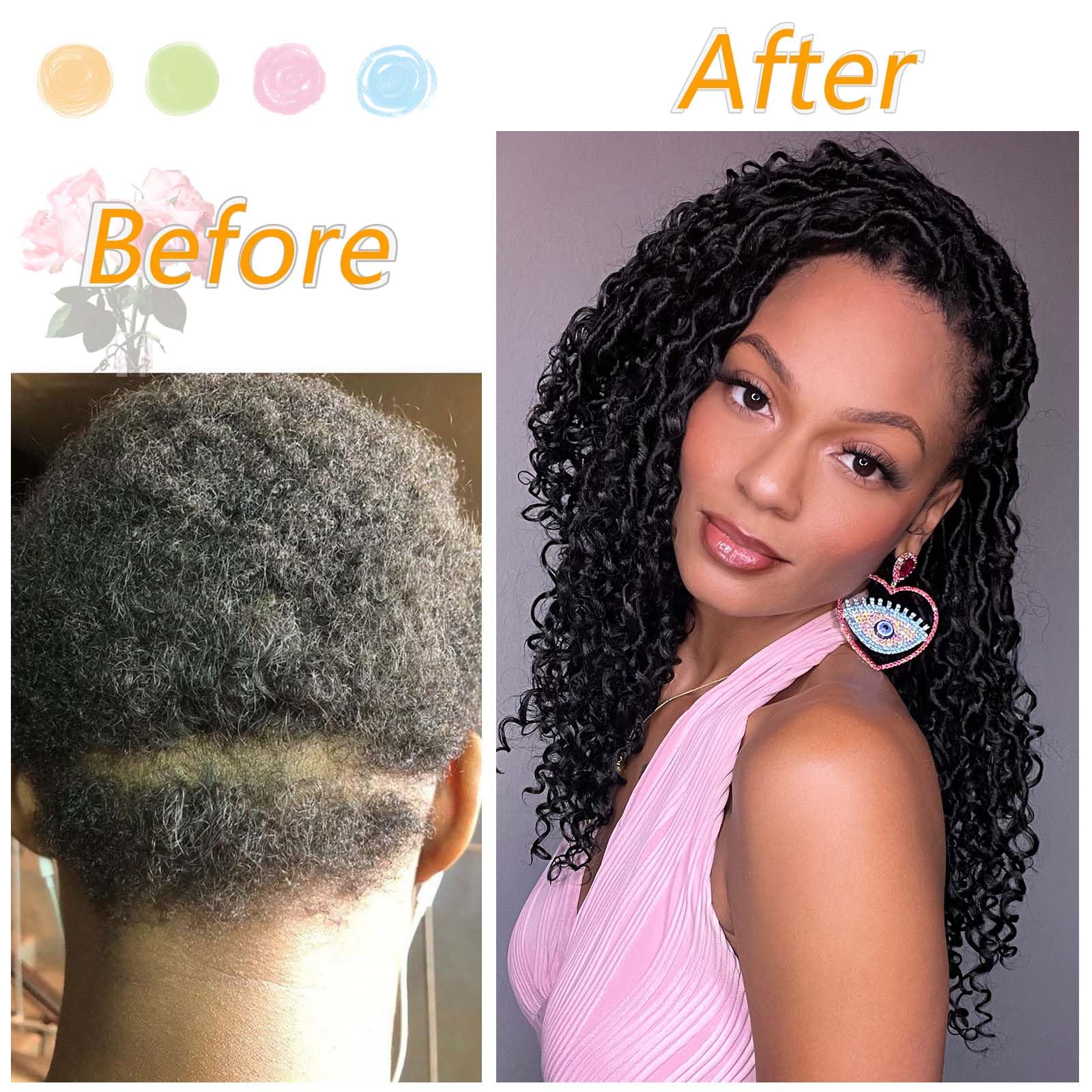 Col Bling Goddess Locs Crochet Hair 16 Inch 8 Packs Faux Locs Crochet Hair For Women Pre Looped Crochet Boho Goddess Faux Locs C