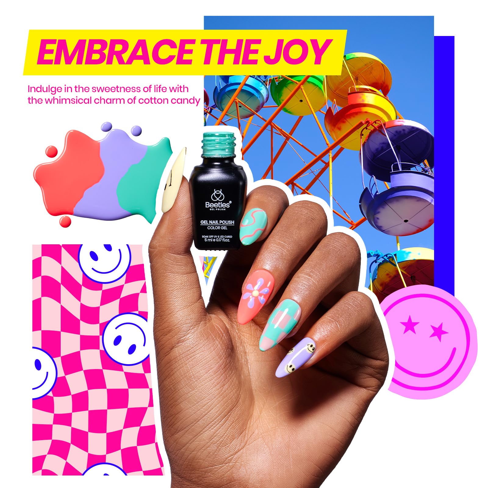 Beetles Gel Nail Polish Kit With U V Light 68 Pcs Emotional Spectrum 35 Colors Gel Polish Nail Kit With Base And Matte&Glossy To