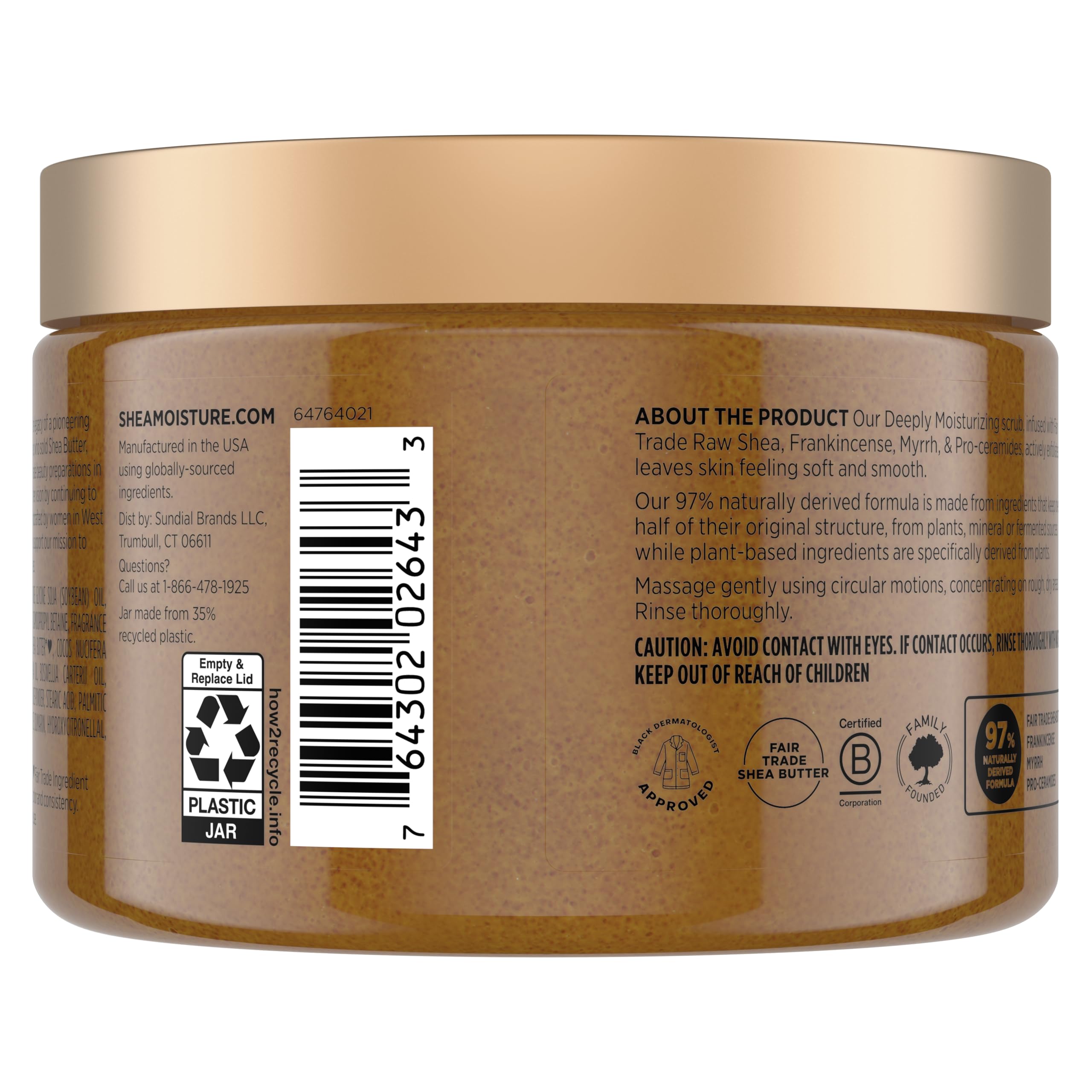 SheaMoisture Shea Sugar Body Scrub For Moisturize And Restore Dry Skin Raw Shea Butter Deeply Moisturizing Body Scrub With 24h S