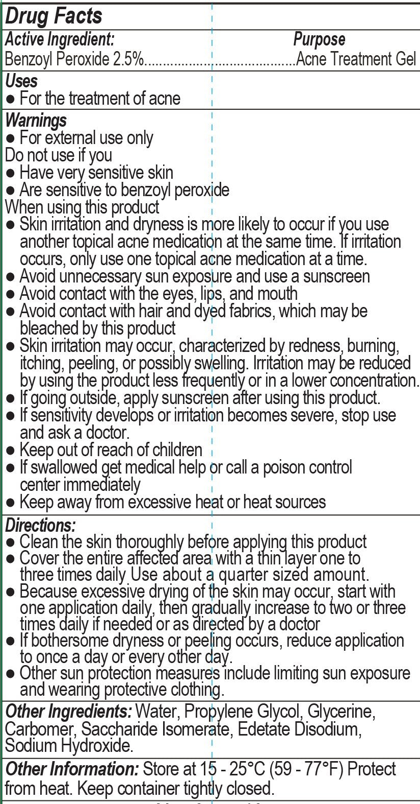 Dr Song 2.5% Benzoyl Peroxide Acne Gel Treatment Lotion (8 oz)