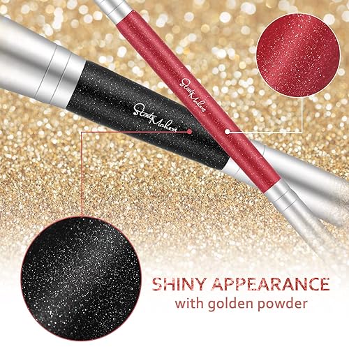 Makeup Brushes Dual-Ended Foundation Brush - Start Makers 2-In-1 Concealer Brush Face Eyebrow Eyeshadow Brush For Liquid, Powder