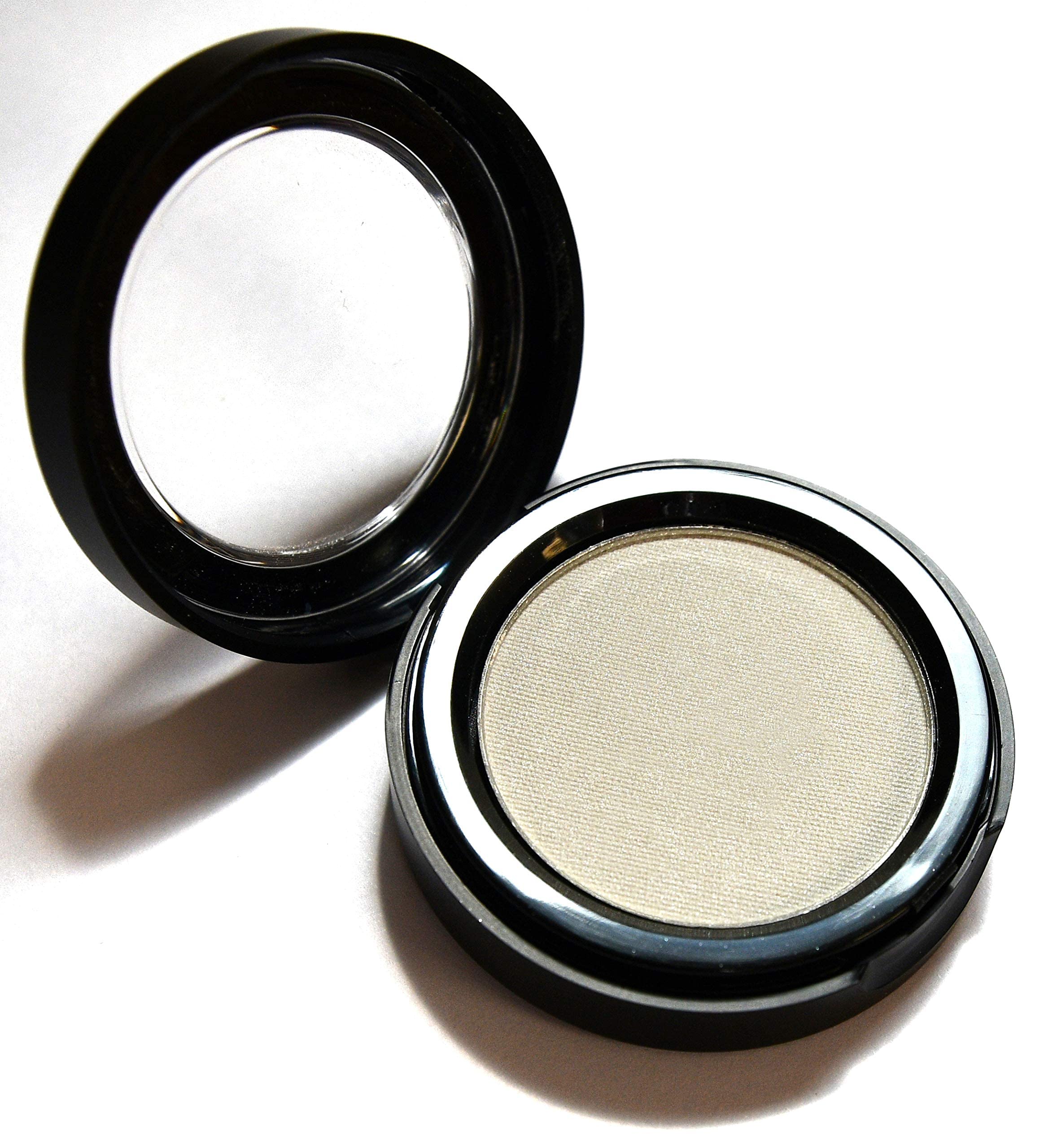 Pure Ziva White Satin Snowflake Pearl Shimmer Finish Pressed Powder Single Vegan Eyeshadow; Talc, Paraben & Cruelty Free