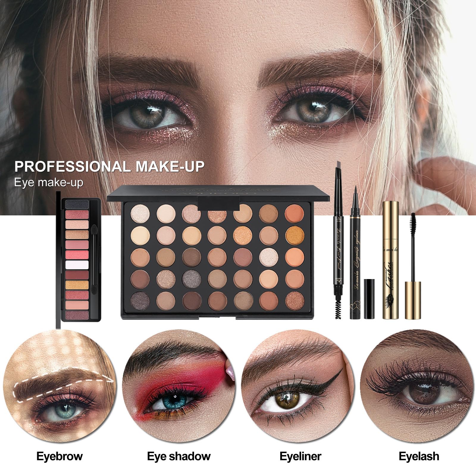 Miss Rose M All In One Makeup Kit, Makeup Kit For Women Full Kit,Multipurpose Women'S Cosmetics Set,Beginners And Professionals