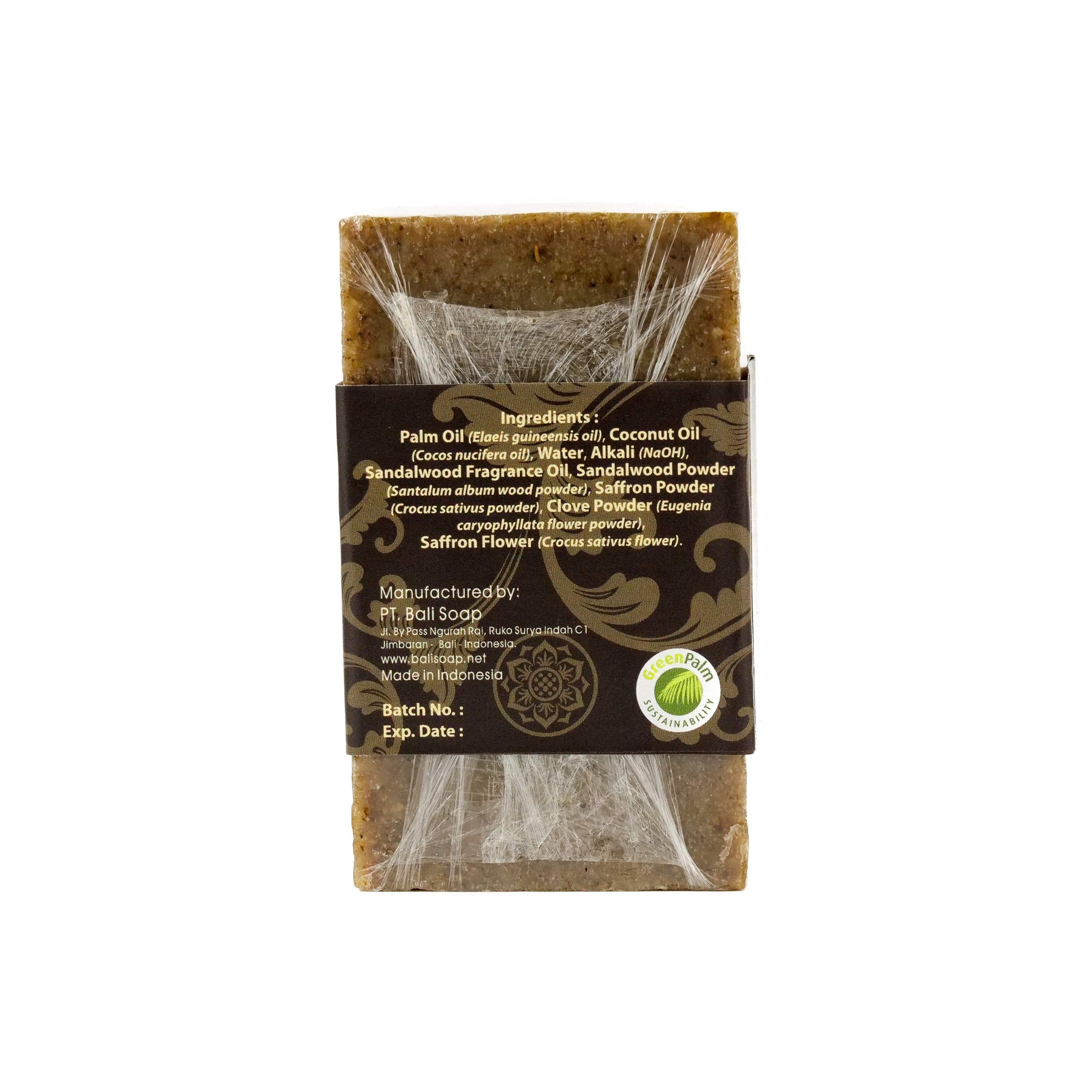 Bali Soap - Sandalwood Natural Soap - Bar Soap For Men & Women - Bath, Body And Face Soap - Vegan, Handmade, Exfoliating Soap -