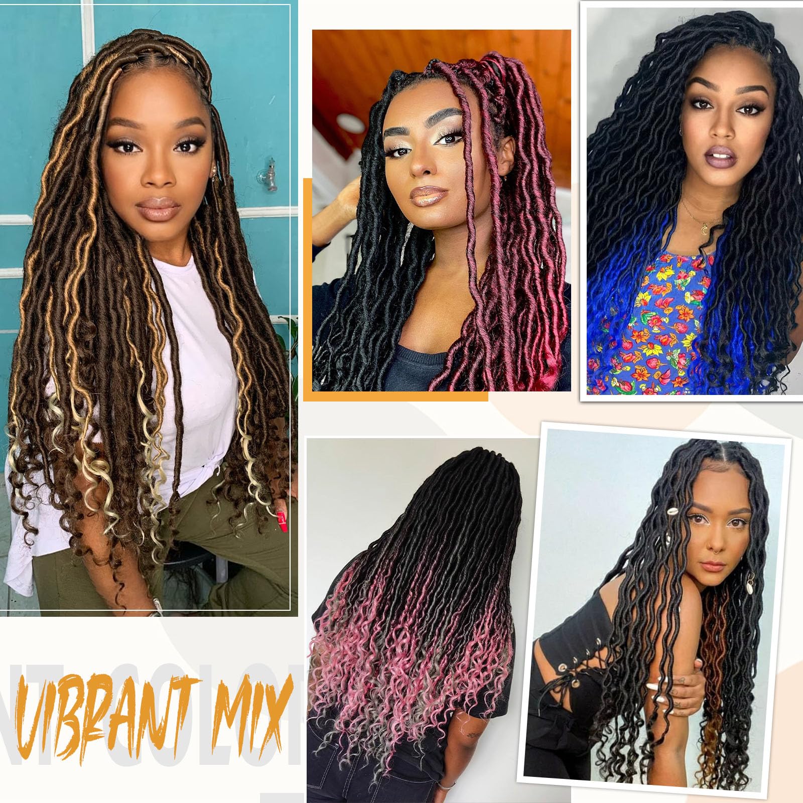 Goddess Locs Crochet Hair 20 Inch 6 Packs Crochet Goddess Locs With Curly Ends Pre Looped Goddess Faux Locs Crochet Hair For Bla
