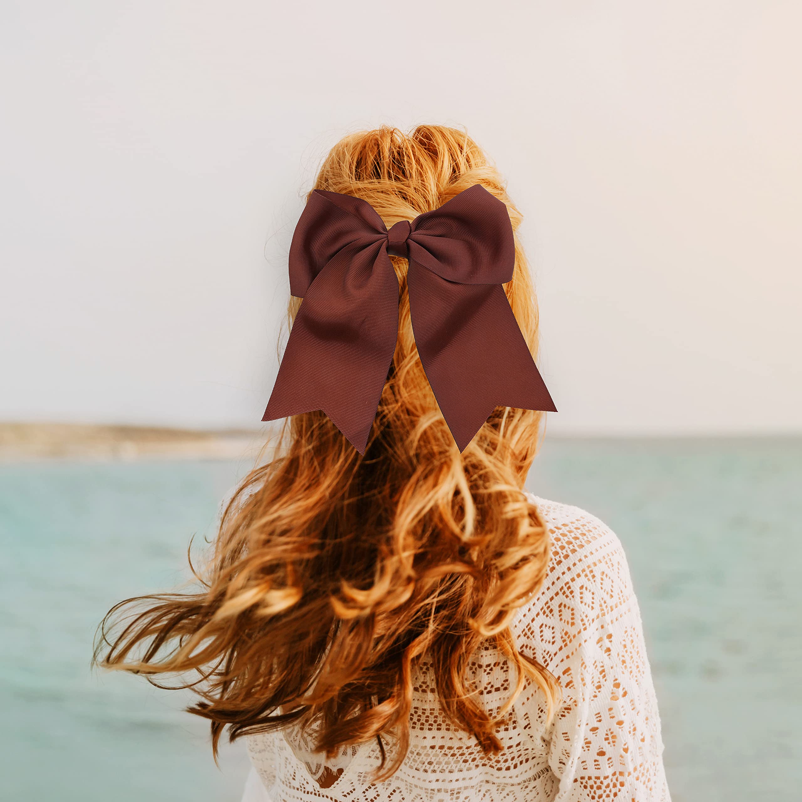 Dark Brown Jumbo Bow Clip With Tails