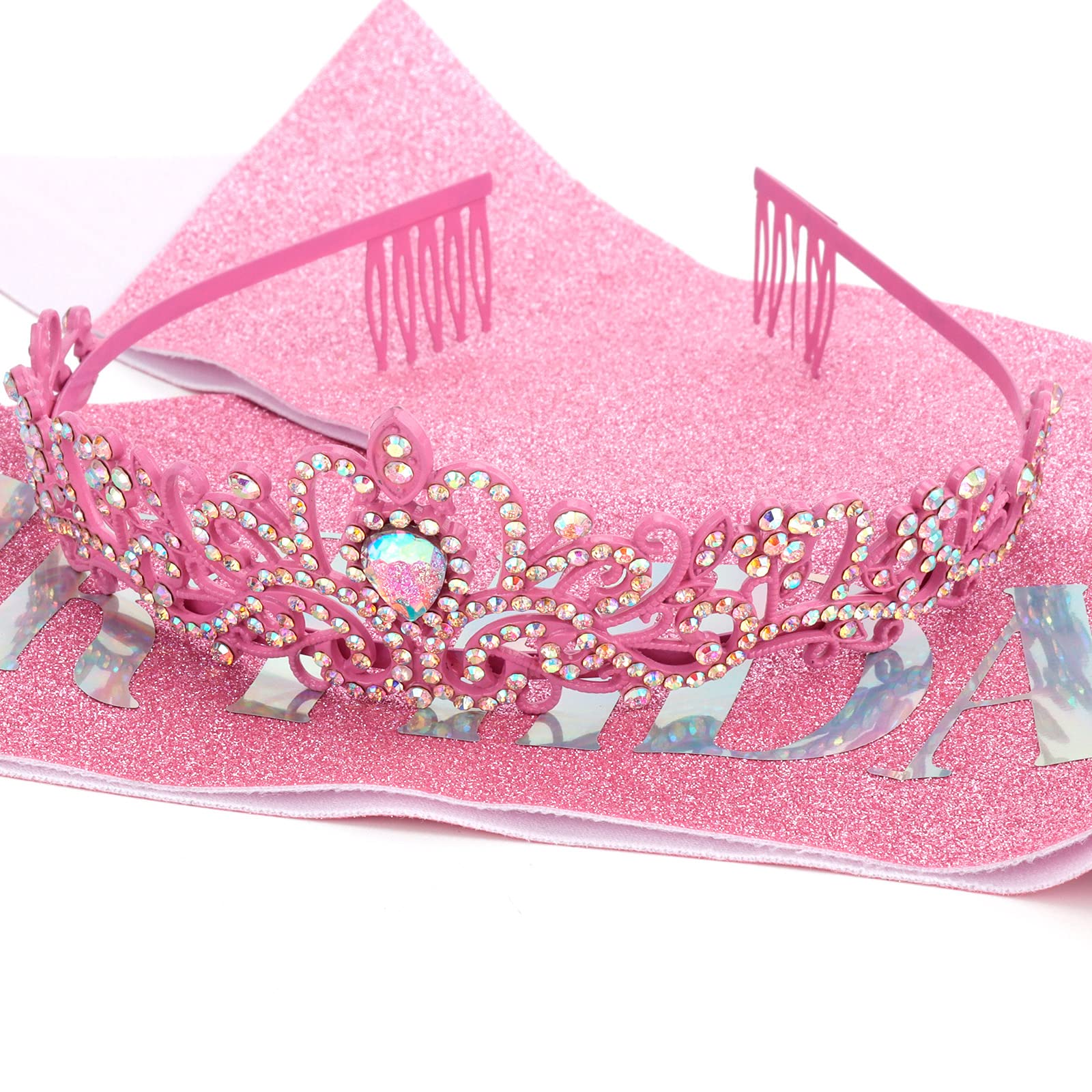 COCIDE Birthday Girl Sash & Rhinestone Tiara Set Birthday Sash and Tiara for Women Birthday Decoration Kit Rhinestone Headband f