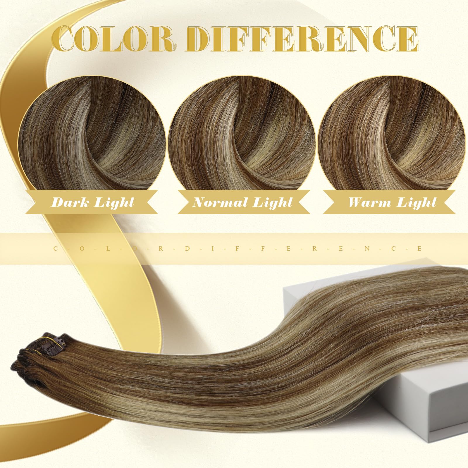 Ve Sunny Clip In Hair Extensions Balayage Real Human Hair Extensions Clip Ins Chestnut Brown With Blonde Balayage Clip On Hair E