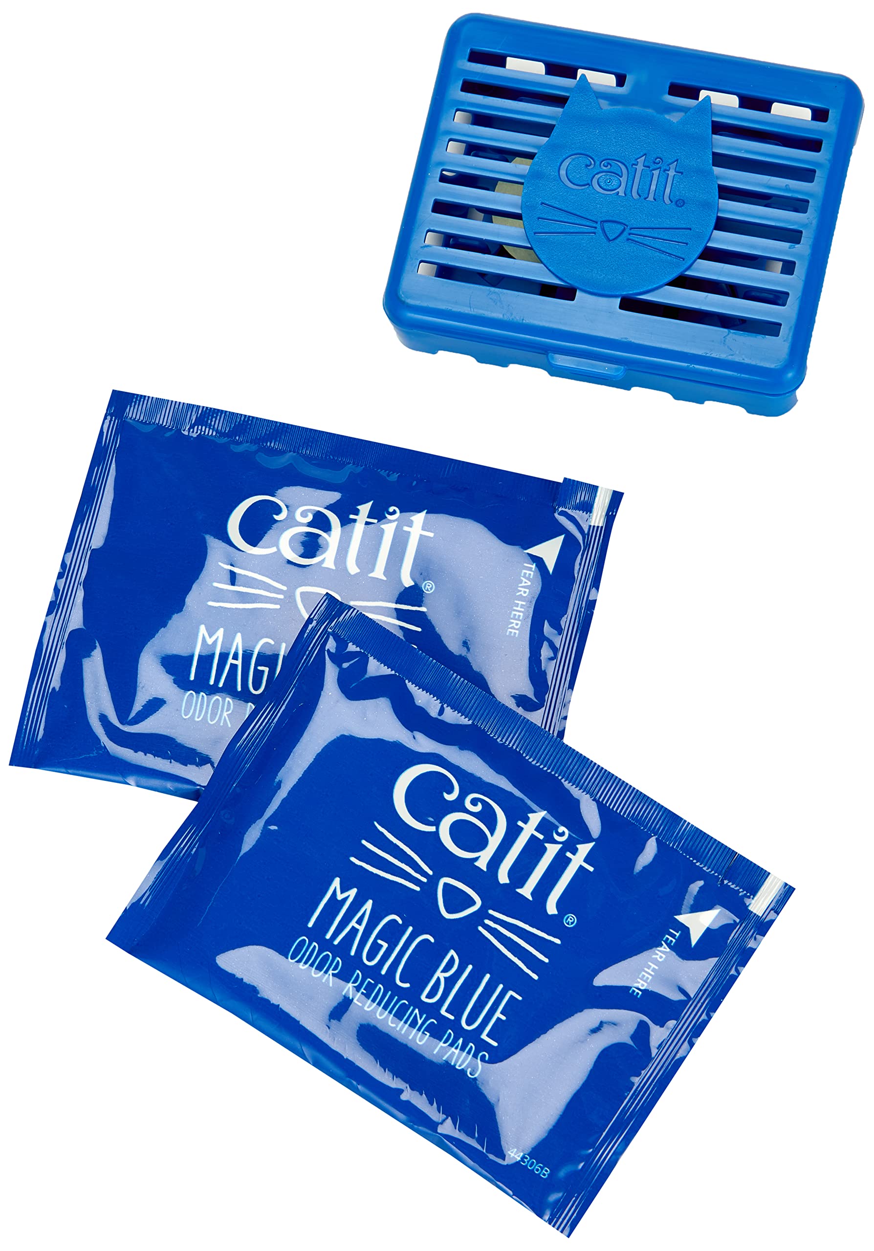 Catit Magic Blue Air Purifier for Cat Litter Box - Model 44305W, Plastic & Foam Cartridge