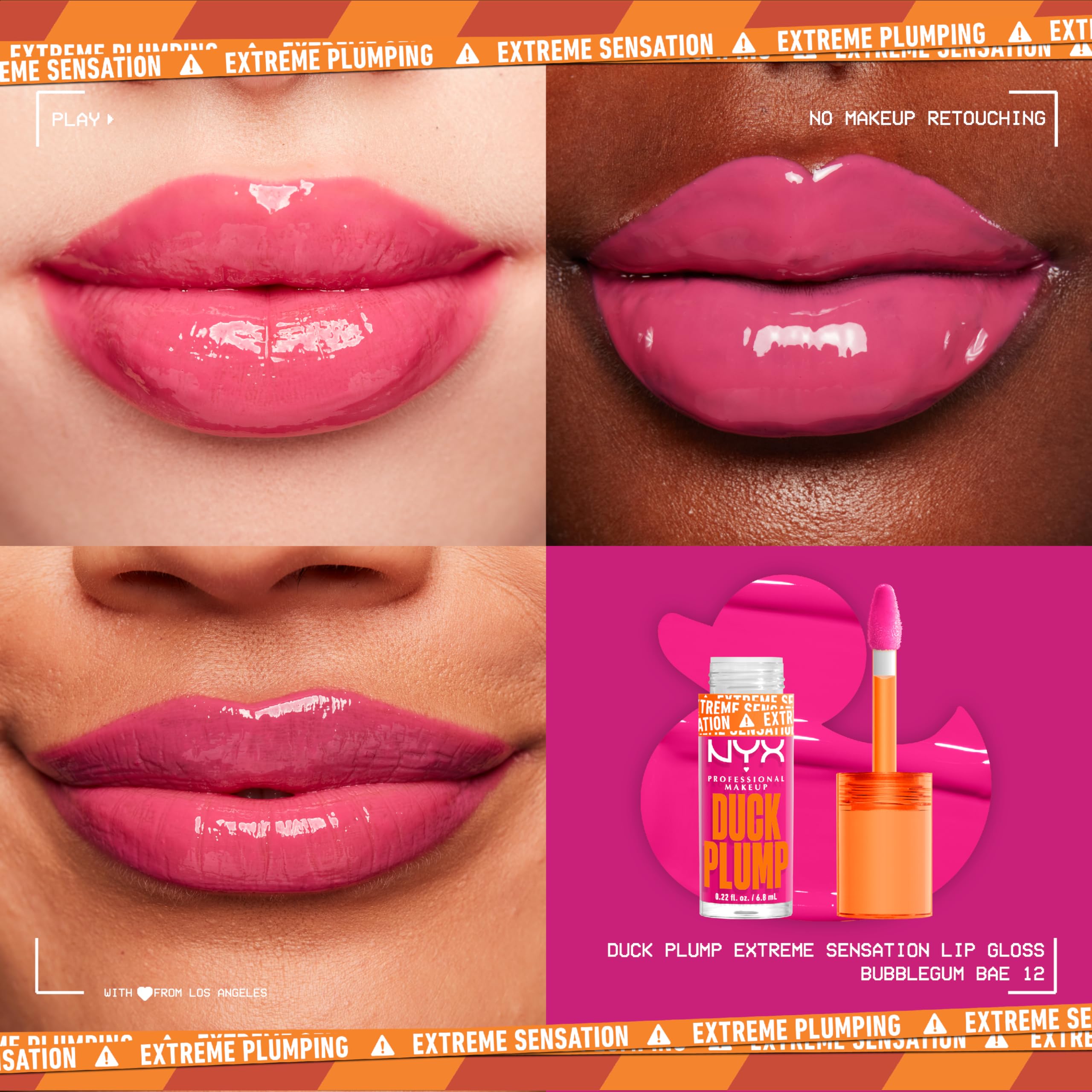 Nyx Professional Makeup Duck Plump High Pigment Plumping Lip Gloss With Spicy Ginger, Vegan Lip Makeup - Bubble Gum Bae (Bubbleg