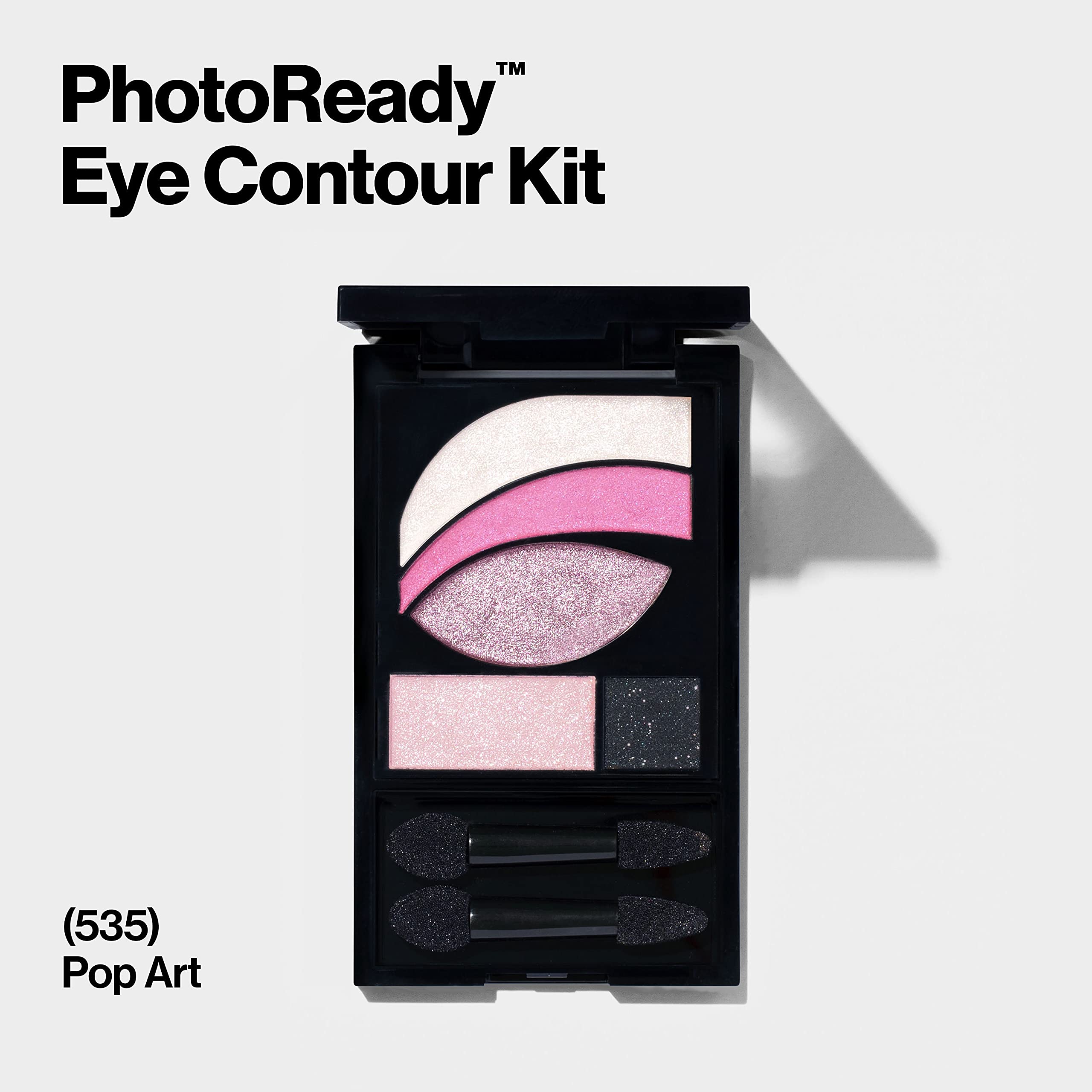 Revlon Photoready Eye Contour Kit, Eyeshadow Palette With 5 Wet/Dry Shades & Double-Ended Brush Applicator, Pop Art (535), 0.1Oz