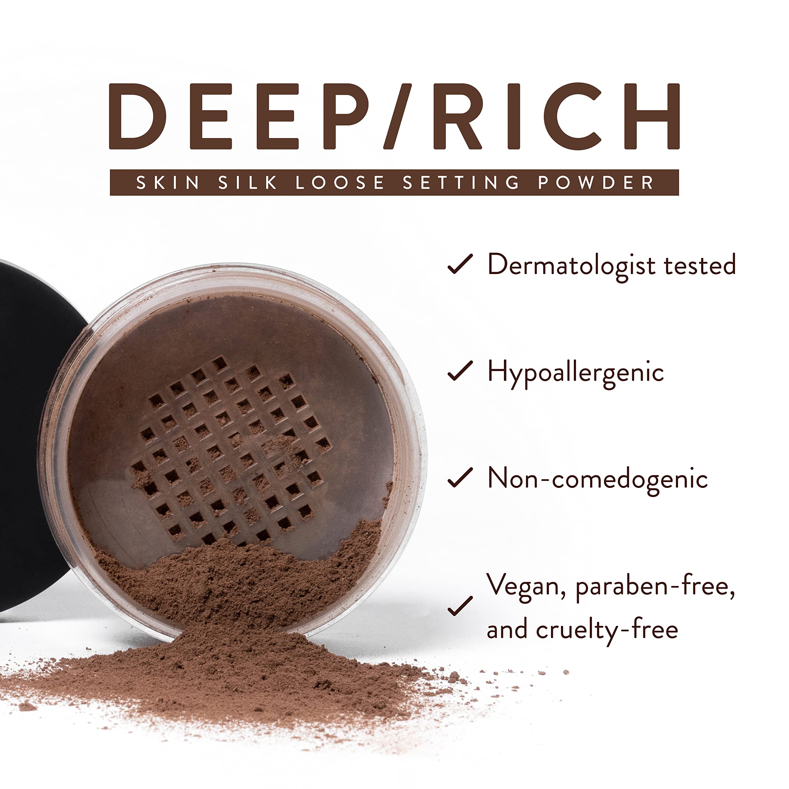Mented Cosmetics Skin Silk Loose Setting Powder, Loose Setting Powder For Dark Skin, Setting Powder Makeup For Black Women Talc